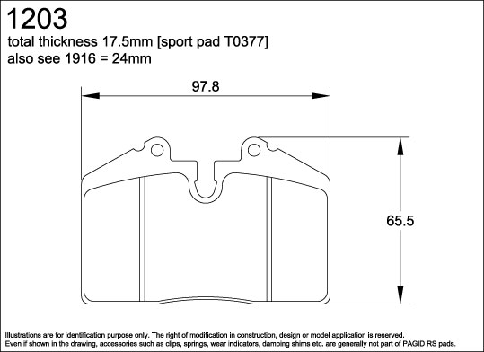 Porsche Performance Pagid Orange Brake Pads 1203