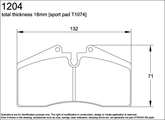 Porsche Performance Pagid Orange Brake Pads 1203