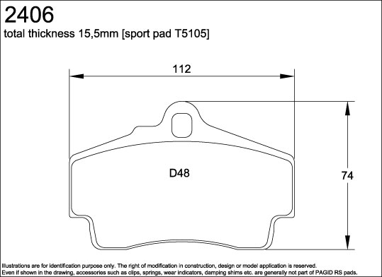 Porsche Performance Pagid Orange Brake Pads 2406