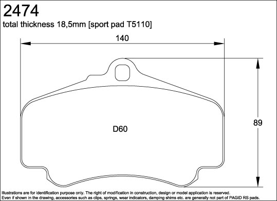 Porsche Performance Pagid Orange Brake Pads 2474