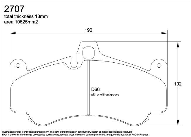 Porsche Performance Pagid Orange Brake Pads 2707