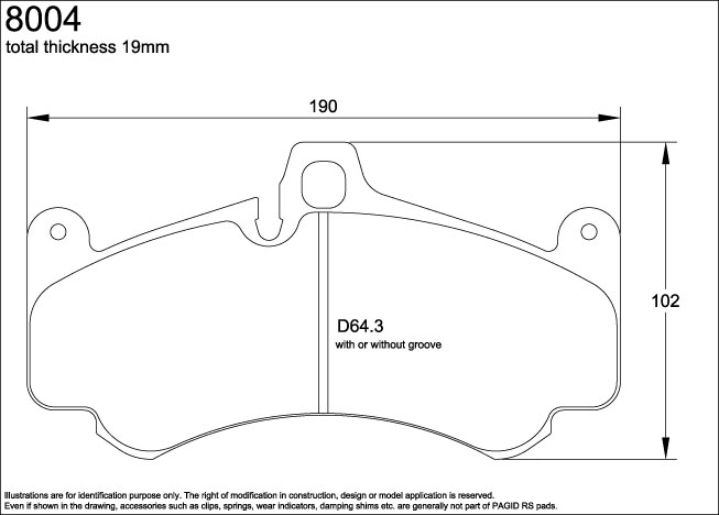 Porsche Performance Pagid Orange Brake Pads 8004