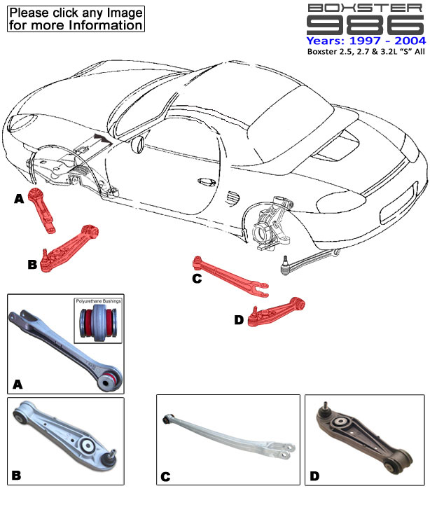 Porsche 986 Boxster & Cayman Control Arms - Rebuilt