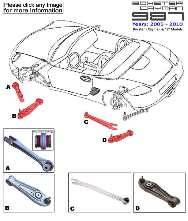 Porsche 987 Boxster & Cayman Control Arms - Rebuilt