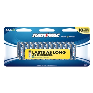 Consumer Battery - RAYOVAC Alkaline - AAA Size (24 Pack) - 553579012