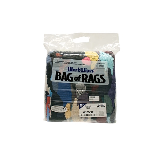 Shop Rag / Towel - PIG WorkWipes Reclaimed Colored T-Shirts (10 lb Compressed Bag) - WIP550