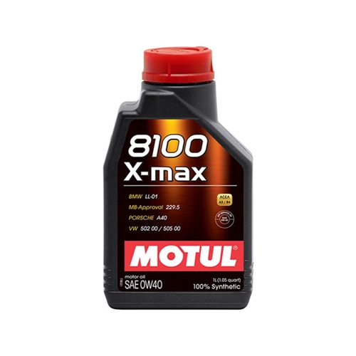 Engine Oil - MOTUL 8100 X-max - 0W-40 Synthetic (1 Liter) - 104531
