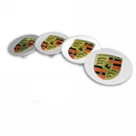 Porsche Wheel Cap Set - Silver with Color Crest 4 Pc