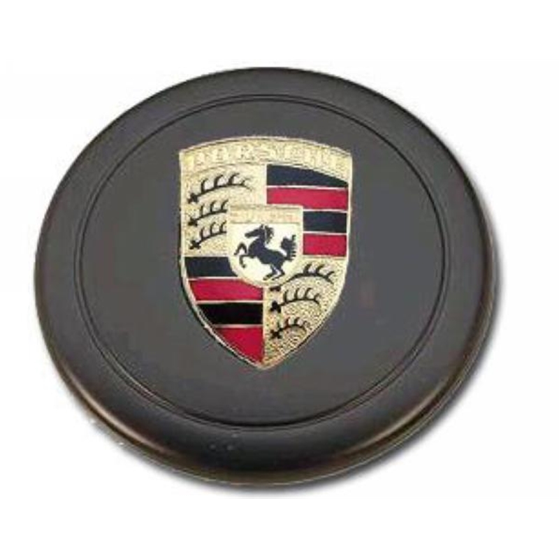 Porsche Wheel Cap - Black W/inlaid  Color Crest