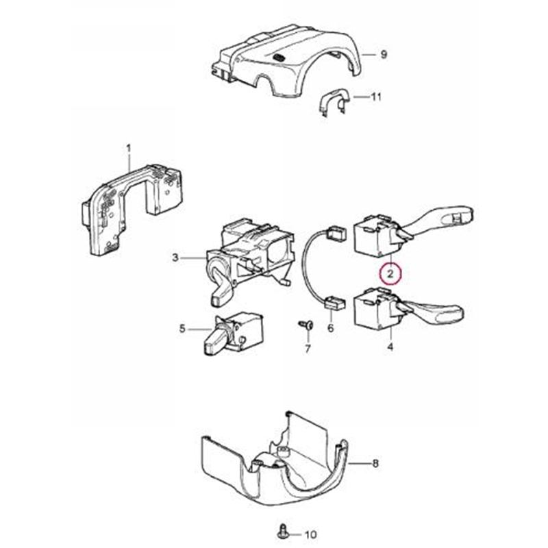 Porsche Wiper Switch - W/rear Wiper