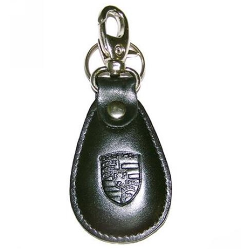 Porsche Leather Key Chain Fob With Stamped Crest