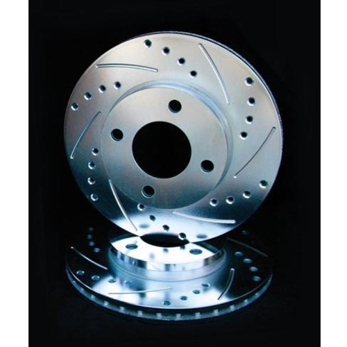 Cross Drilled Slotted Brake Rotor - Front Left