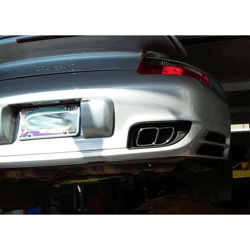 997 TT Muffler Tips Set Dual Square S. Steel