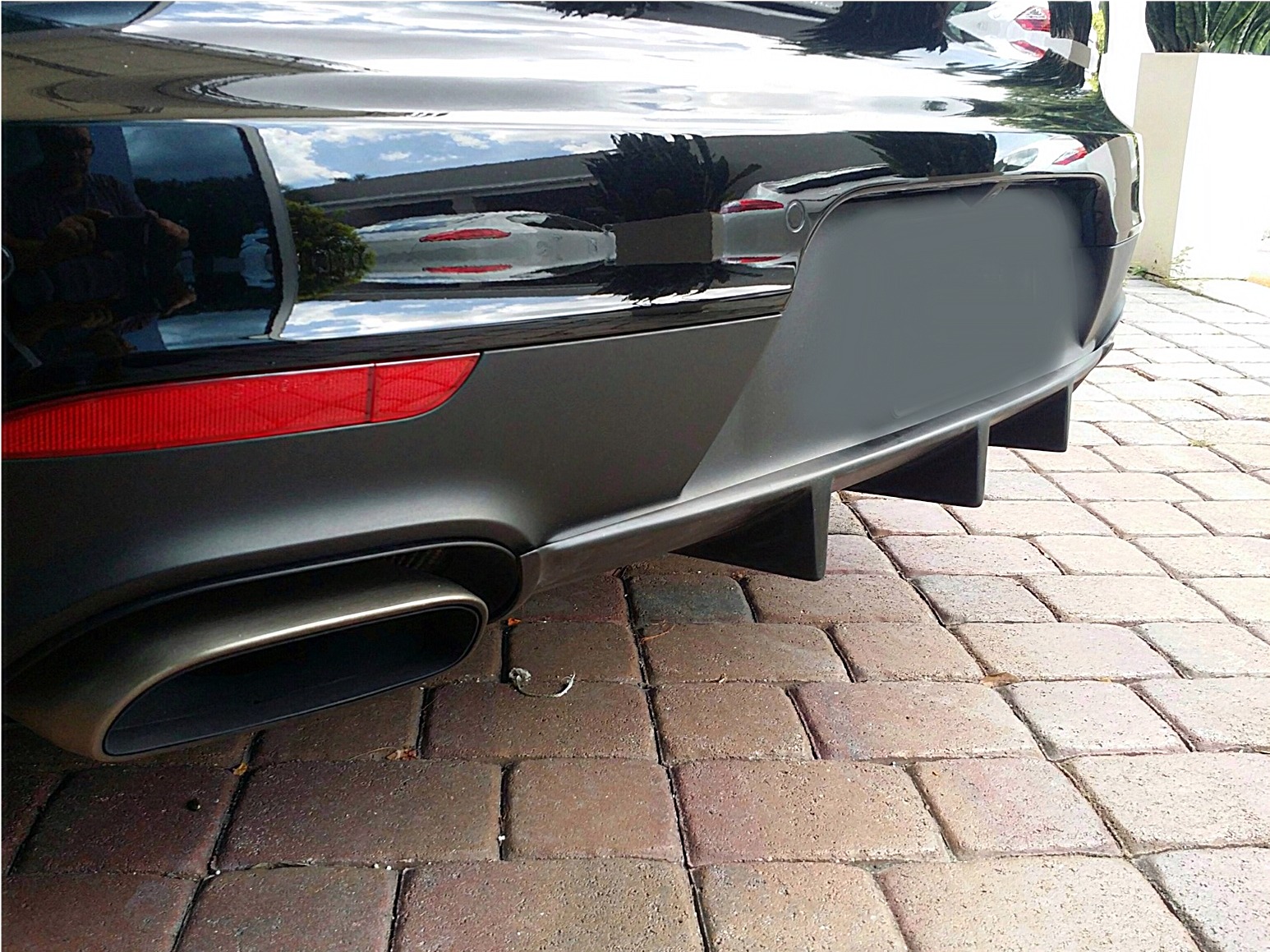 Porsche Panamera Custom Rear Bumper Diffuser. Unpainted