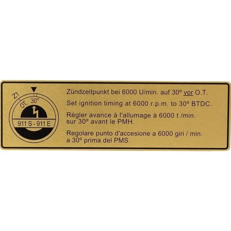 Porsche Ignition Timing Sticker