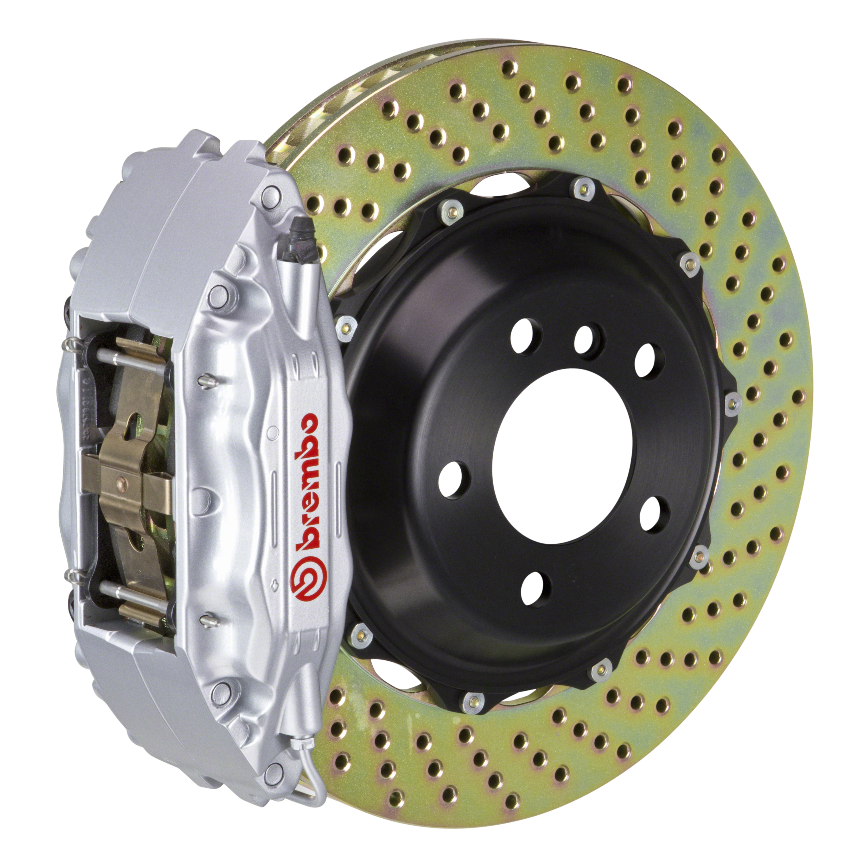 Porsche Brembo GT 332x32 2-Piece Calipers 4 Piston Drilled Front Big Brake Kit - Silver Calipers
