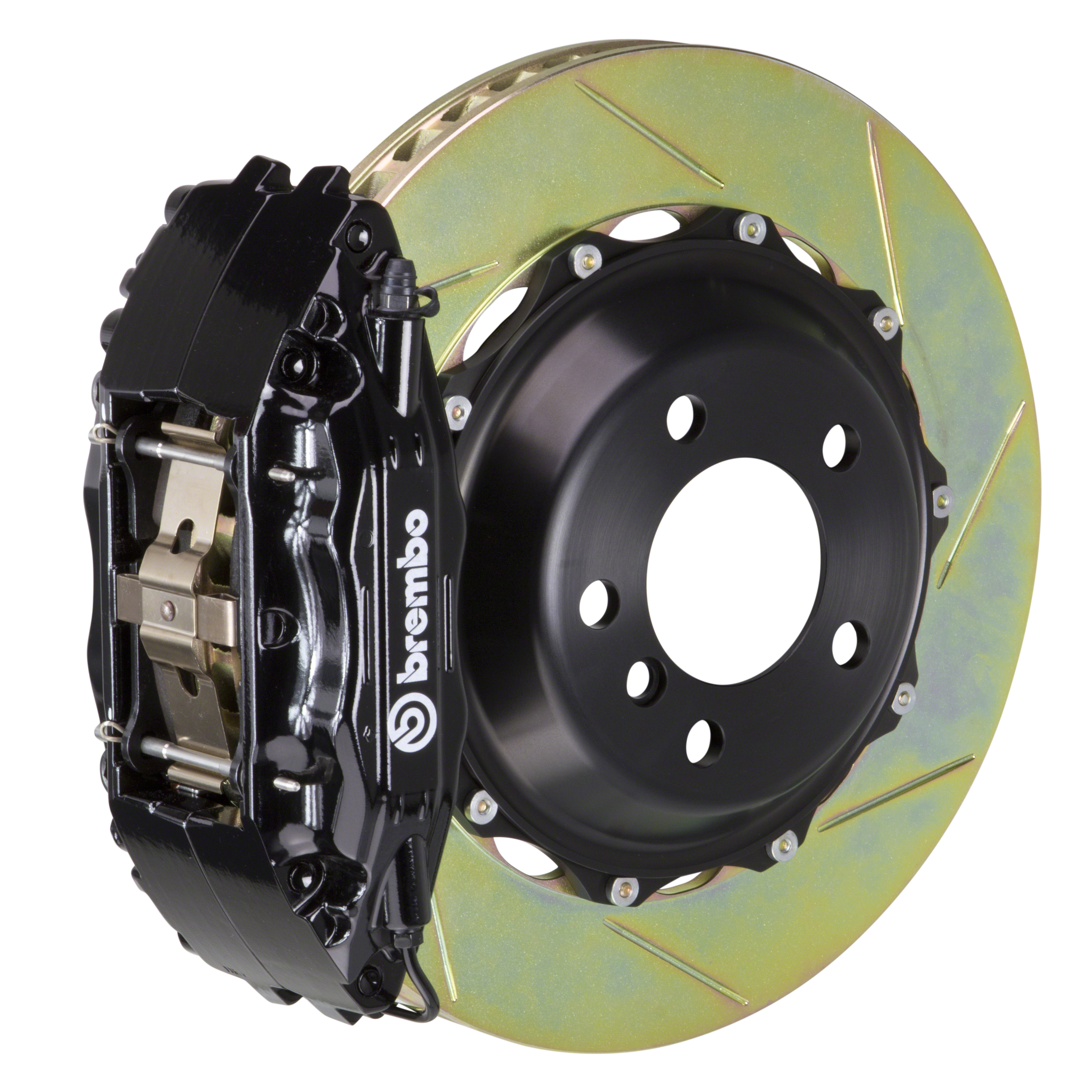 Porsche Brembo GT 332x32 2-Piece Calipers 4 Piston Slotted Front Big Brake Kit - Black Calipers