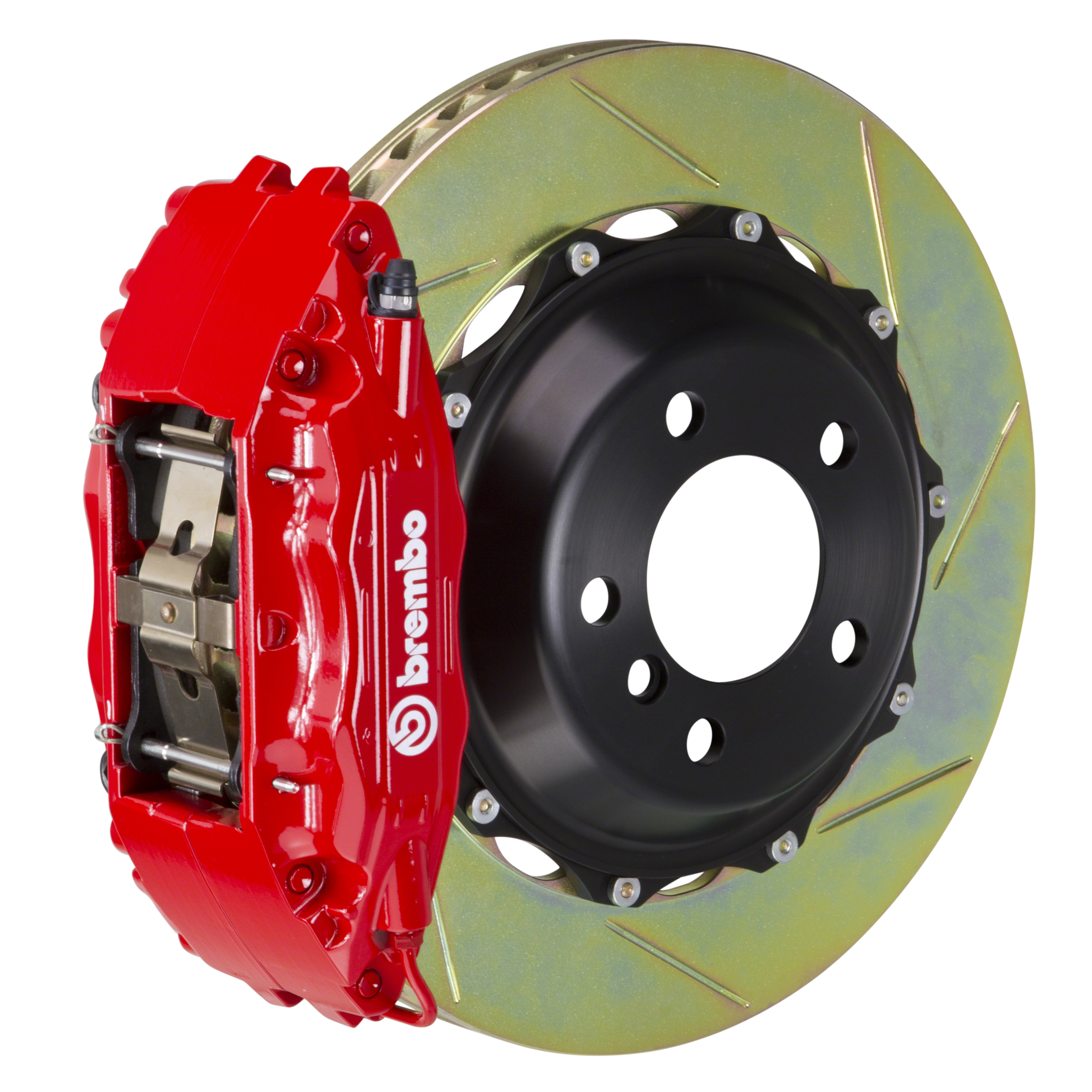 Porsche Brembo GT 332x32 2-Piece Calipers 4 Piston Slotted Front Big Brake Kit - Red Calipers