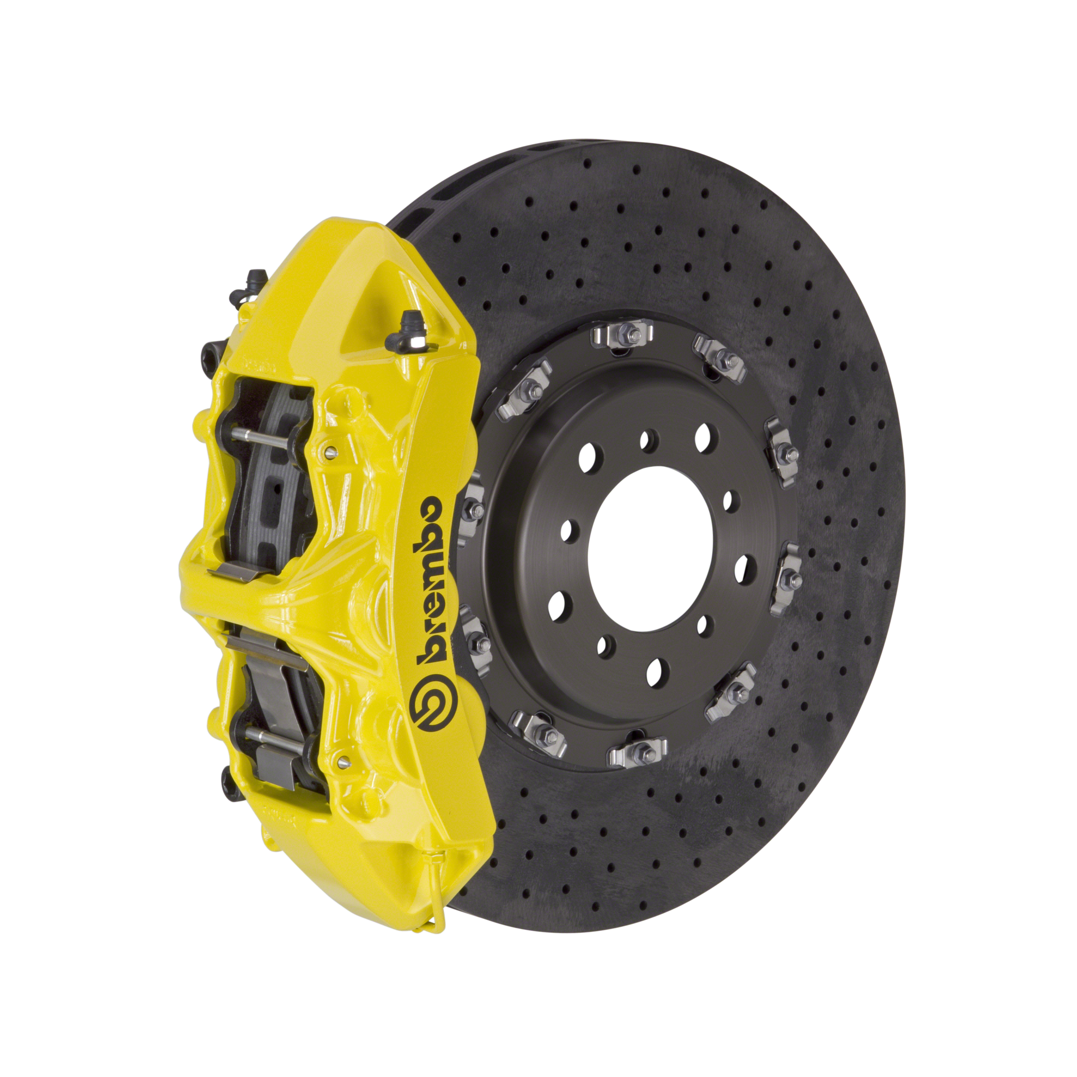 Porsche Brembo GT CCM-R 380x34 CCM-RCalipers 6 Piston Drilled Front Big Brake Kit - Yellow Calipers