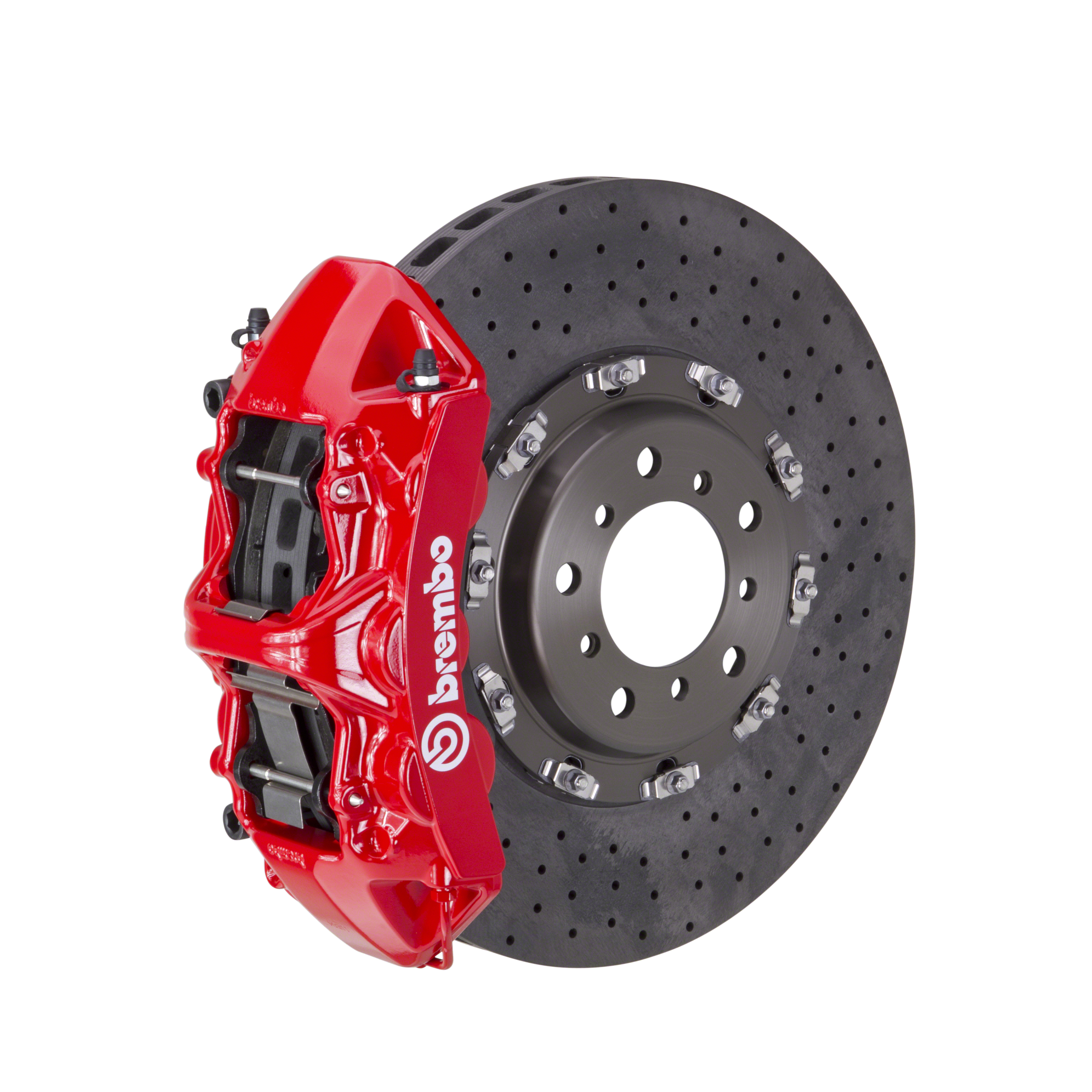 Porsche Brembo GT CCM-R 380x34 CCM-RCalipers 6 Piston Drilled Front Big Brake Kit - Red Calipers