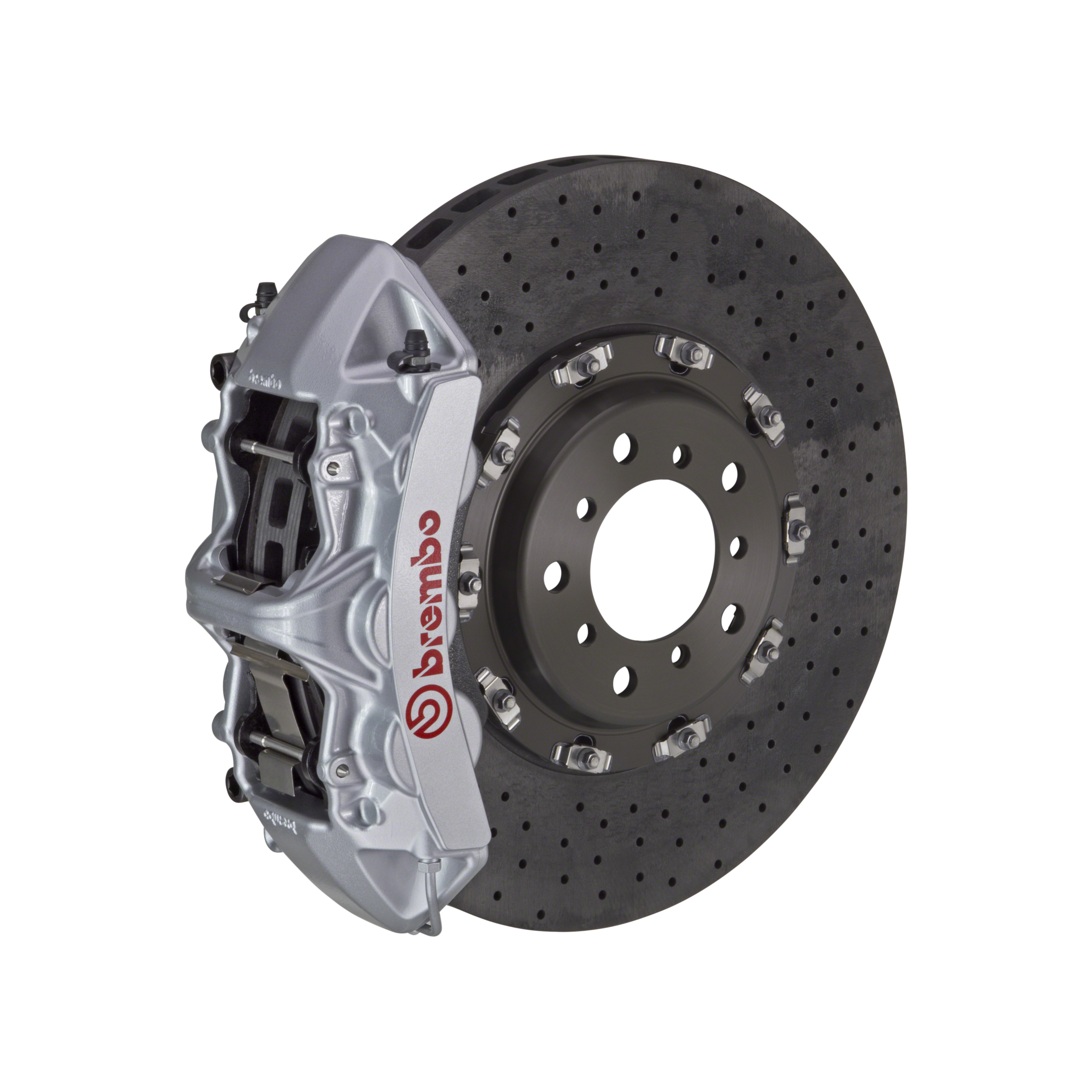 Porsche Brembo GT CCM-R 380x34 CCM-RCalipers 6 Piston Drilled Front Big Brake Kit - Silver Calipers
