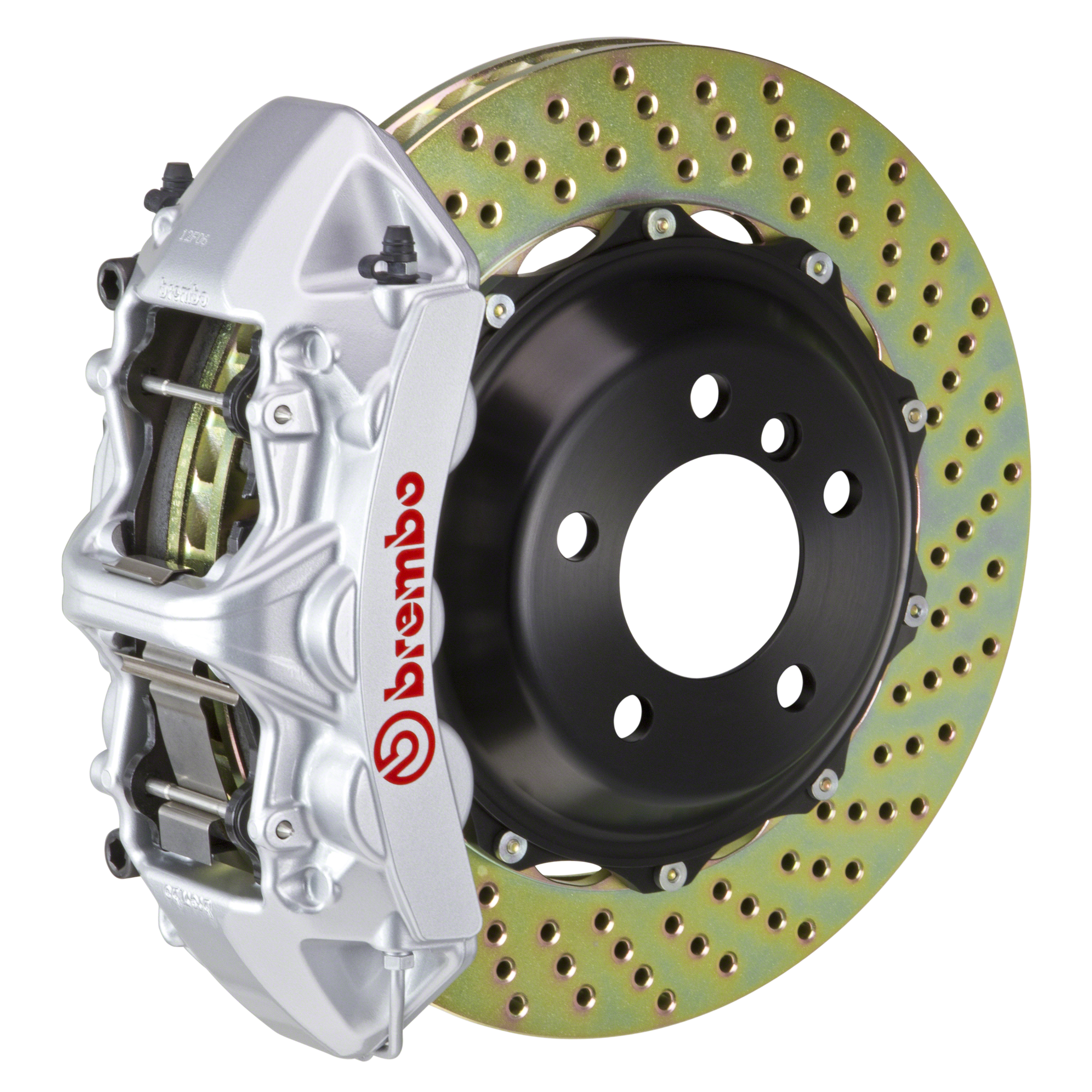 Porsche Brembo GT 380x32 2-Piece Calipers 6 Piston Drilled Front Big Brake Kit - Silver Calipers
