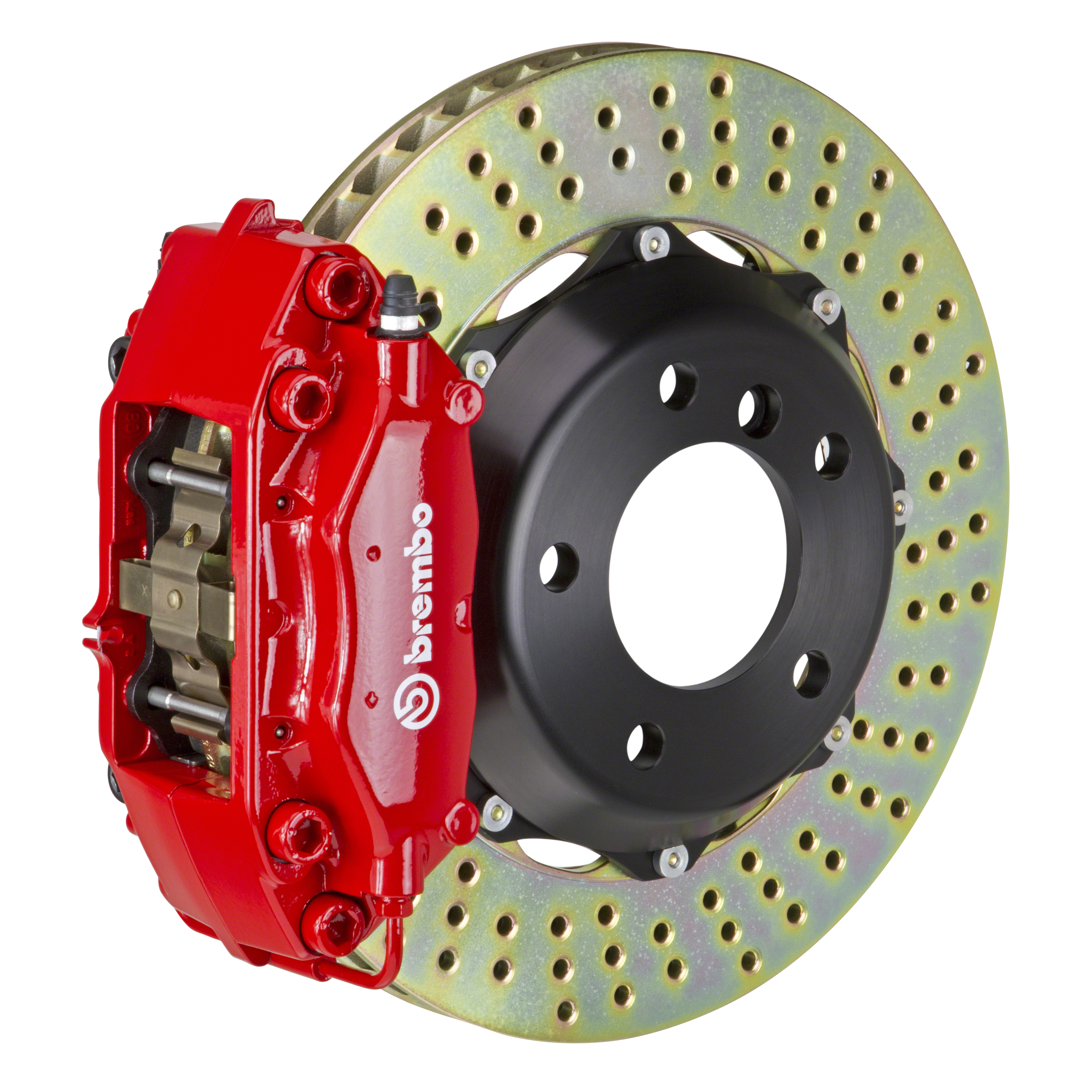 Porsche Brembo GT 328x28 2-Piece Calipers 4 Piston Drilled Rear Big Brake Kit - Red Calipers
