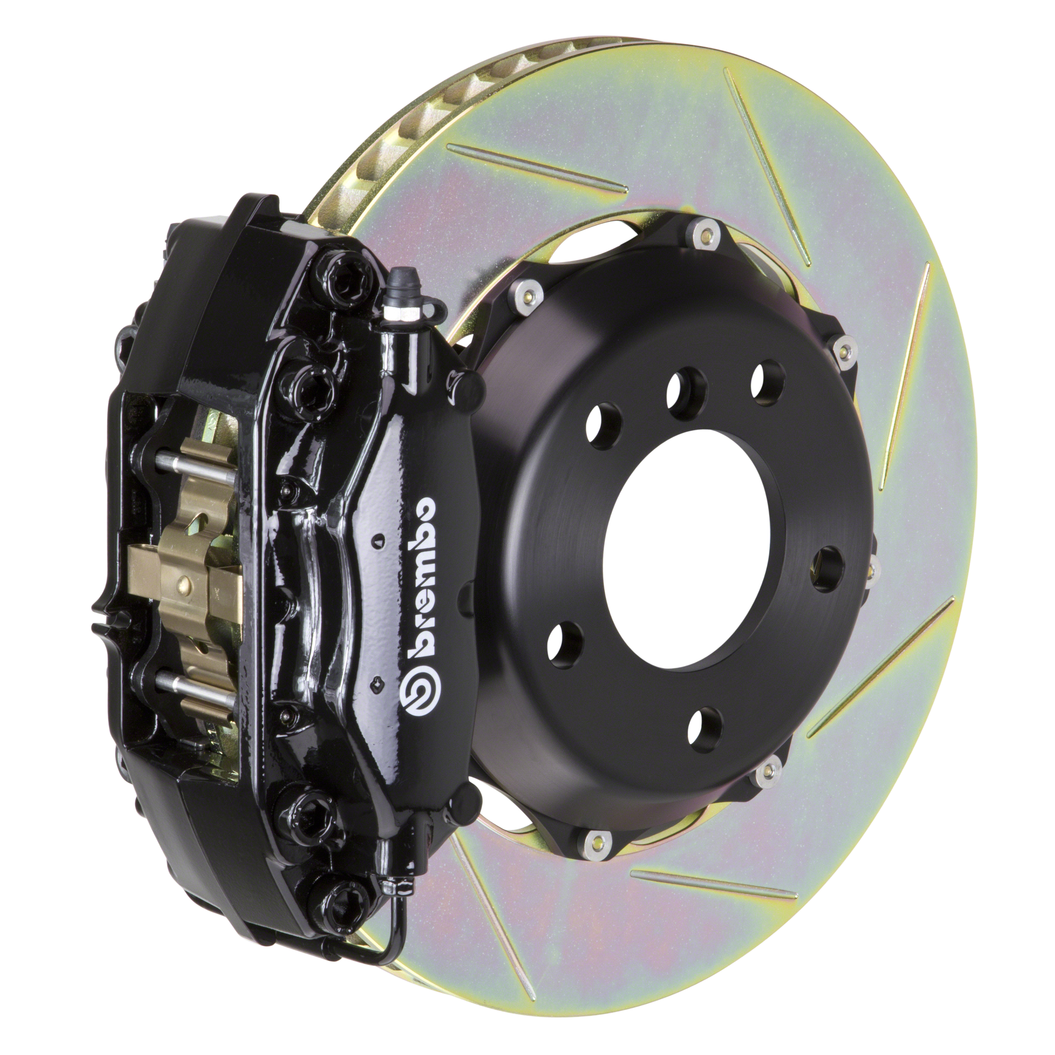 Porsche Brembo GT 328x28 2-Piece Calipers 4 Piston Slotted Rear Big Brake Kit - Black Calipers