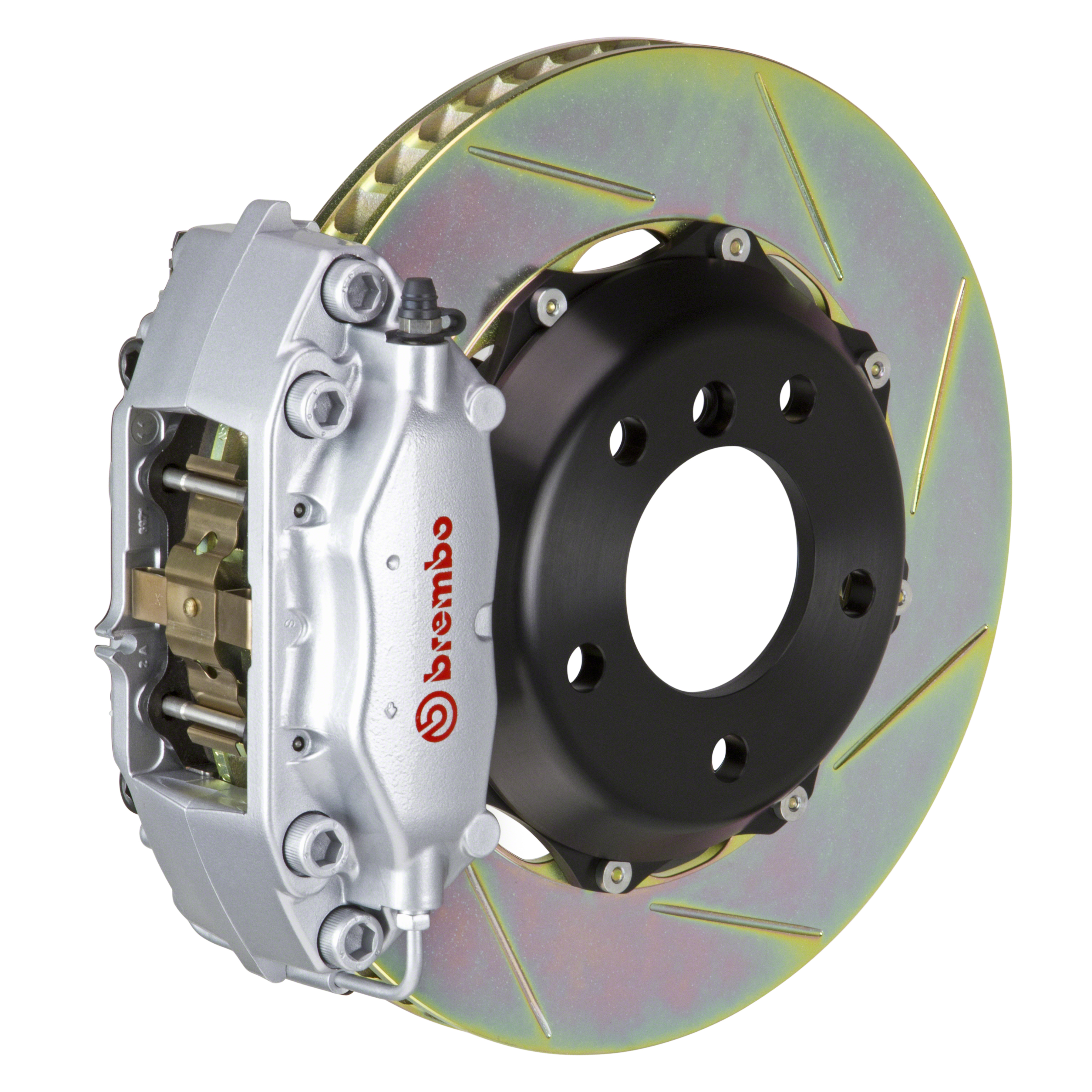 Porsche Brembo GT 328x28 2-Piece Calipers 4 Piston Slotted Rear Big Brake Kit - Silver Calipers