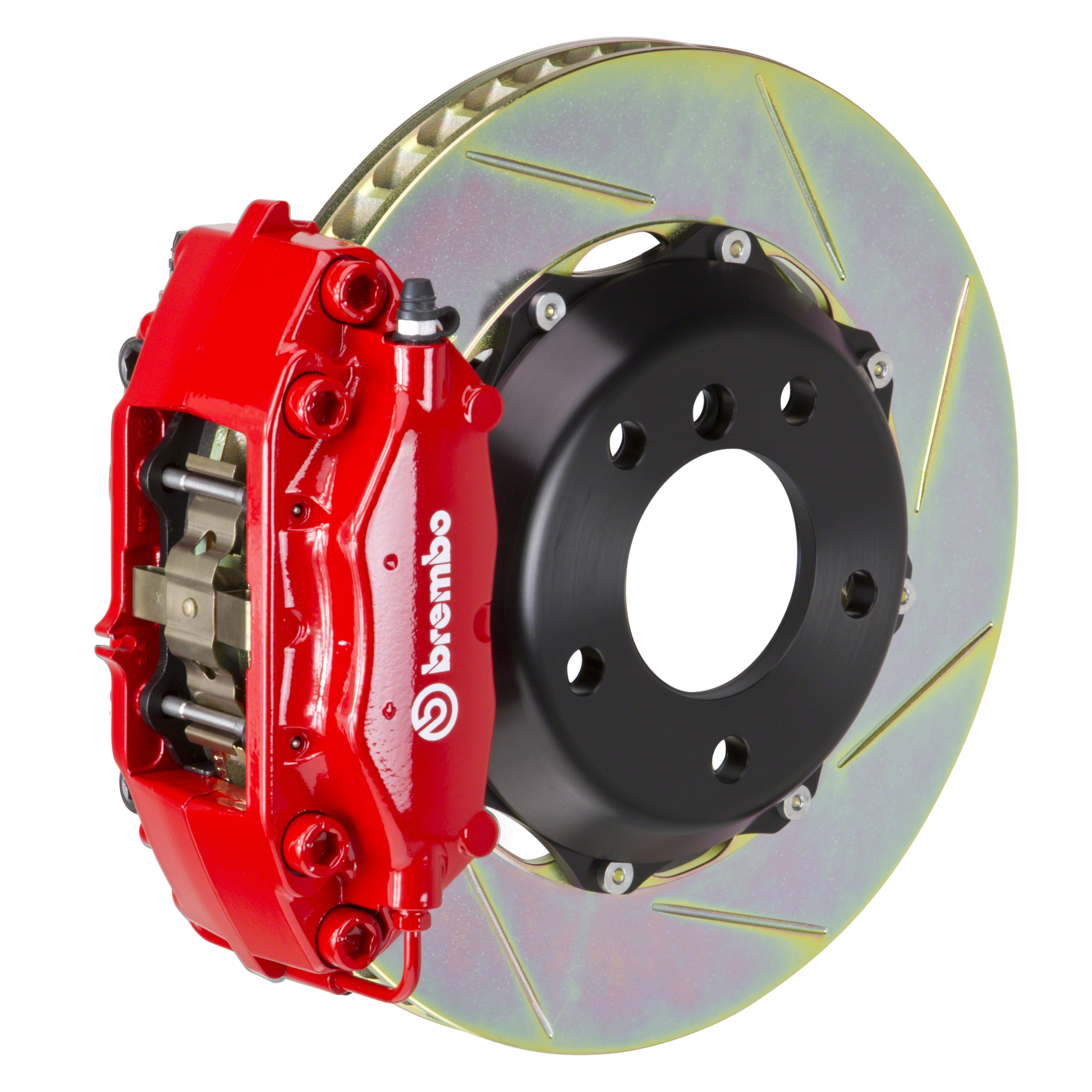 Porsche Brembo GT 328x28 2-Piece Calipers 4 Piston Slotted Rear Big Brake Kit - Red Calipers