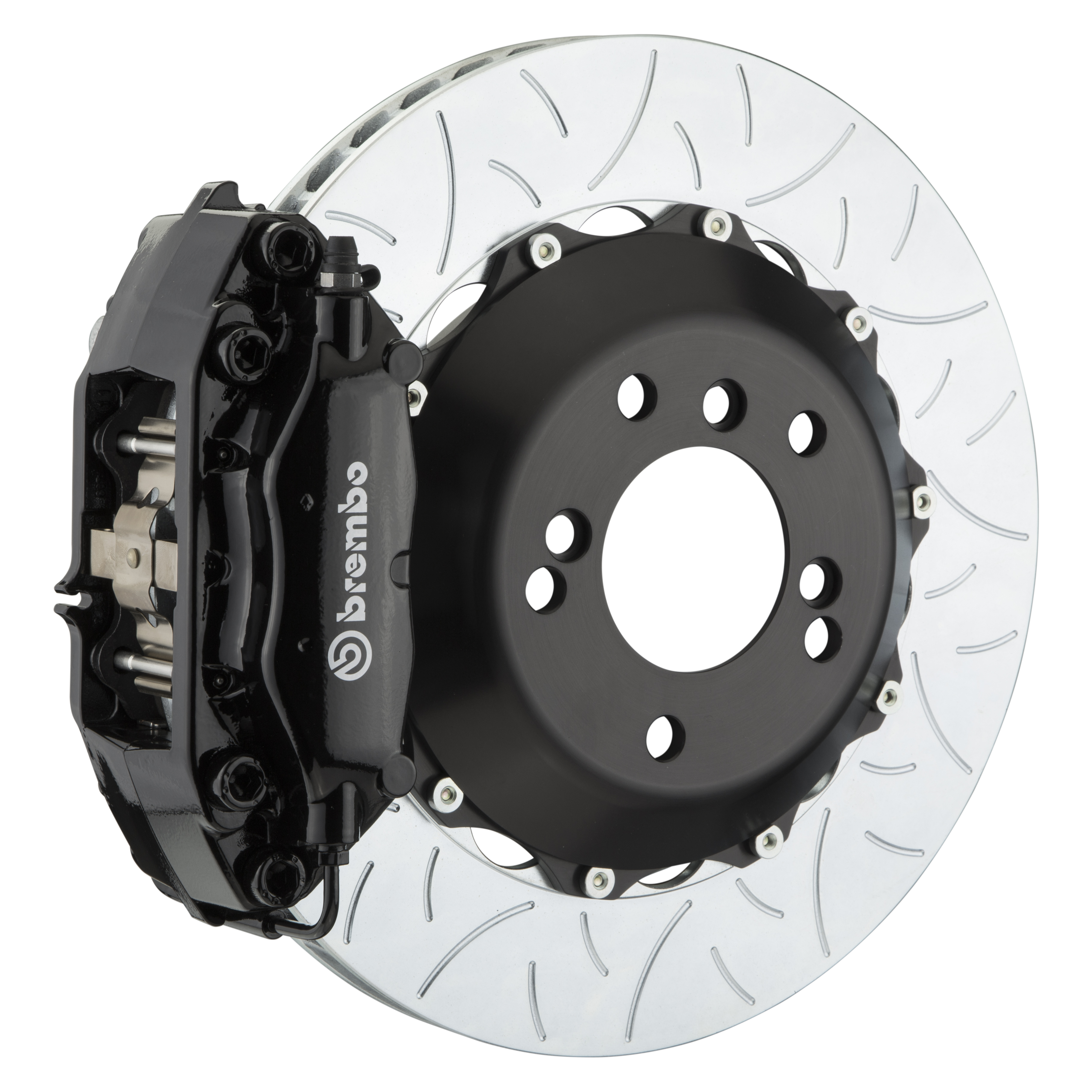 Porsche Brembo GT 345x28 2-Piece Calipers 4 Piston Slotted Type-3 Rear Big Brake Kit - Black Calipers