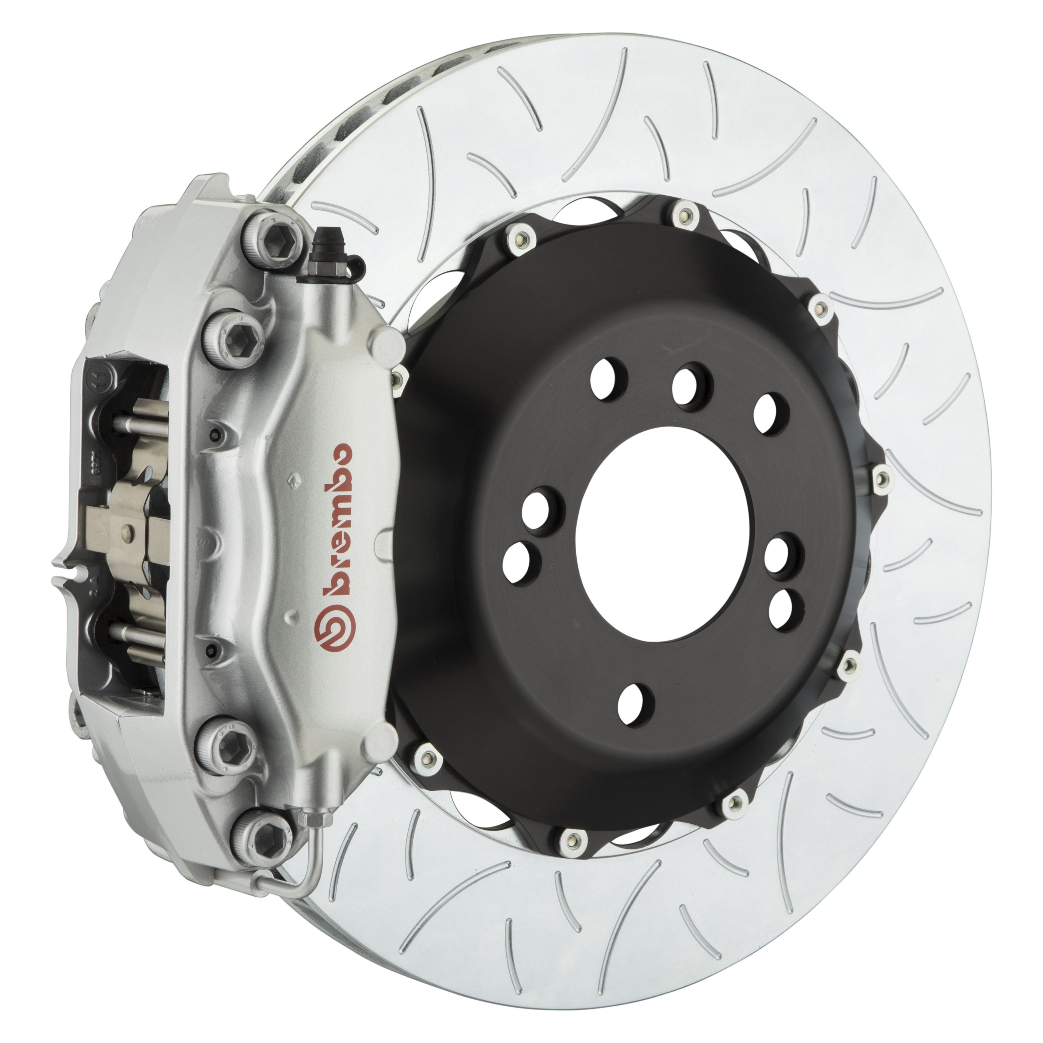 Porsche Brembo GT 345x28 2-Piece Calipers 4 Piston Slotted Type-3 Rear Big Brake Kit - Silver Calipers