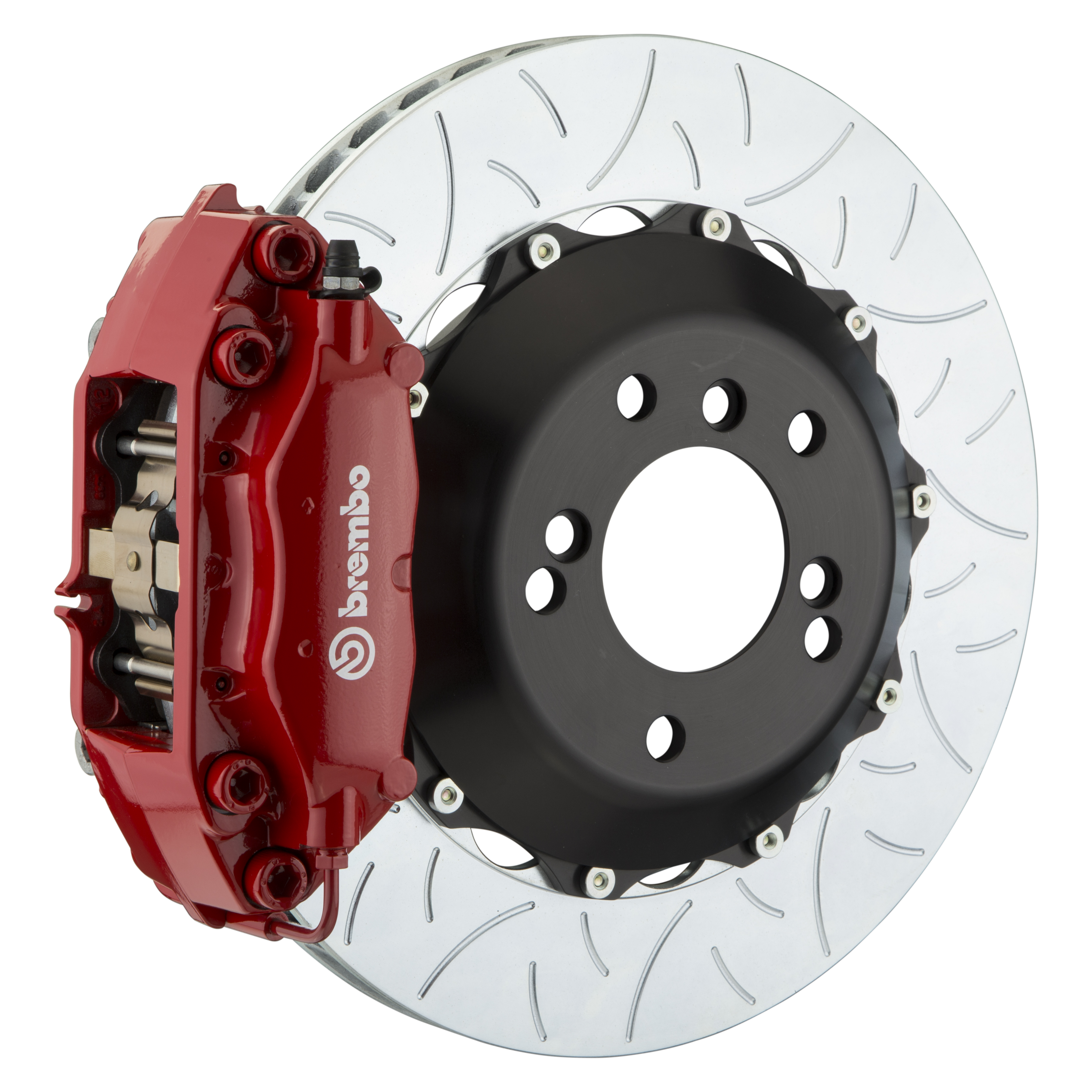 Porsche Brembo GT 345x28 2-Piece Calipers 4 Piston Slotted Type-3 Rear Big Brake Kit - Red Calipers
