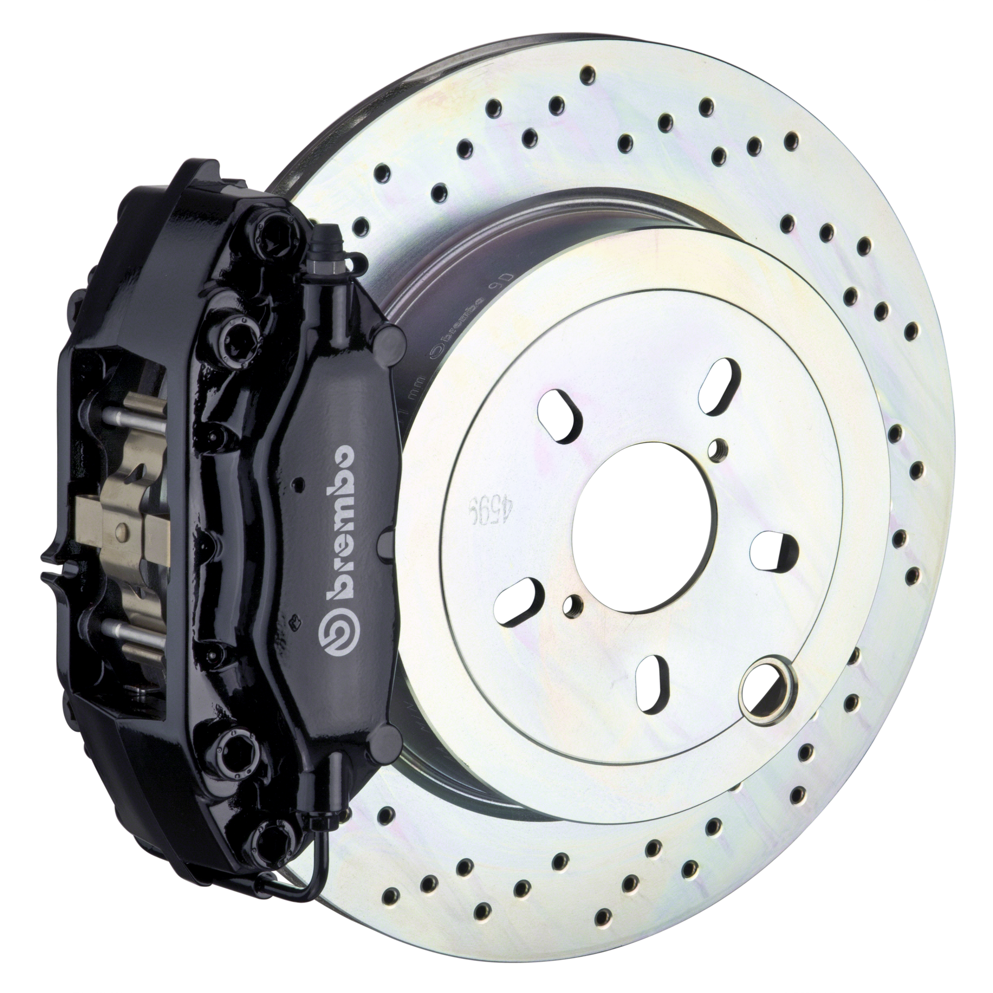 Porsche Brembo GT 309x28 1-Piece Calipers 4 Piston Drilled Rear Big Brake Kit - Black Calipers