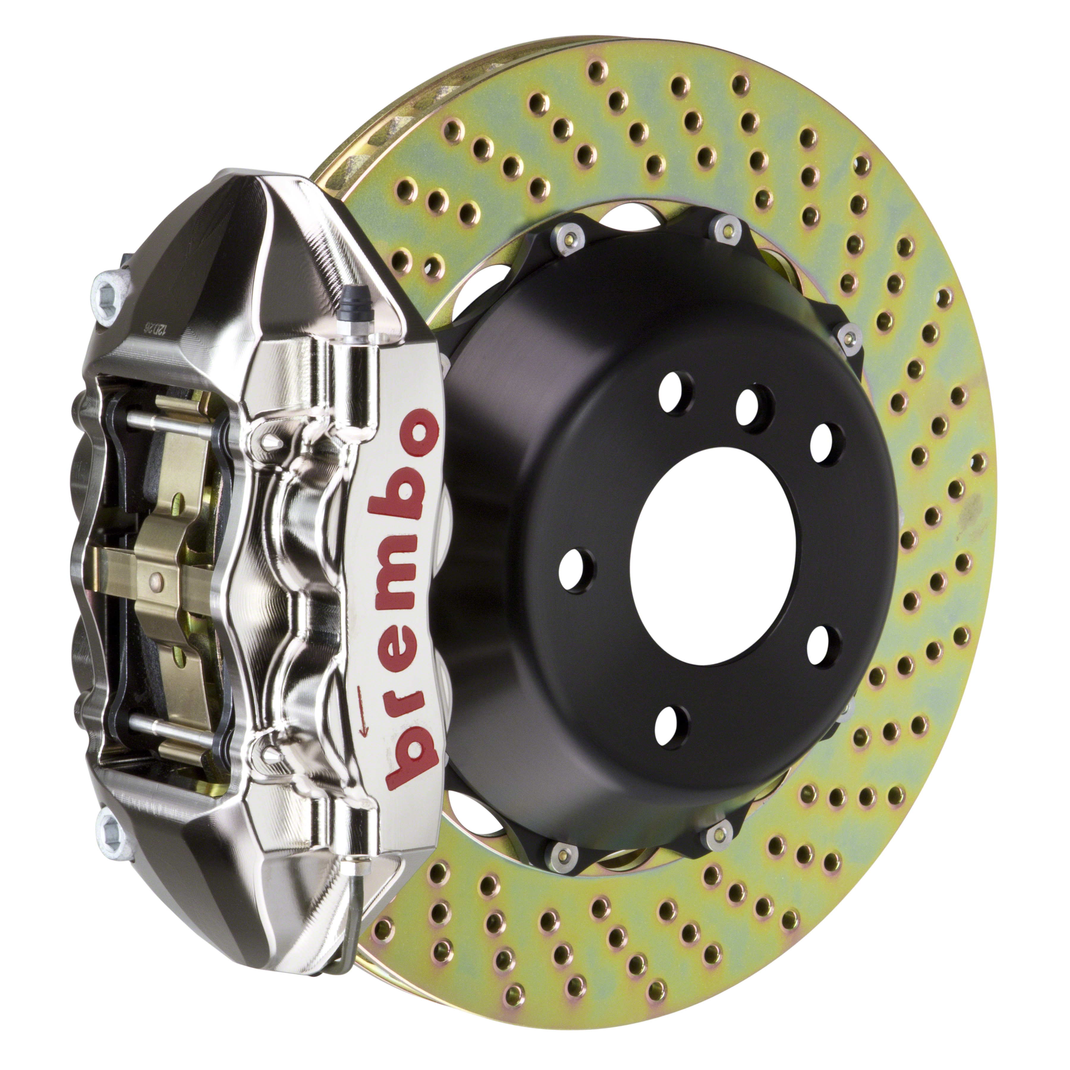 Porsche Brembo GT-R 345x28 2-Piece Calipers 4 Piston Drilled Rear Big Brake Kit - Nickel Plated Calipers