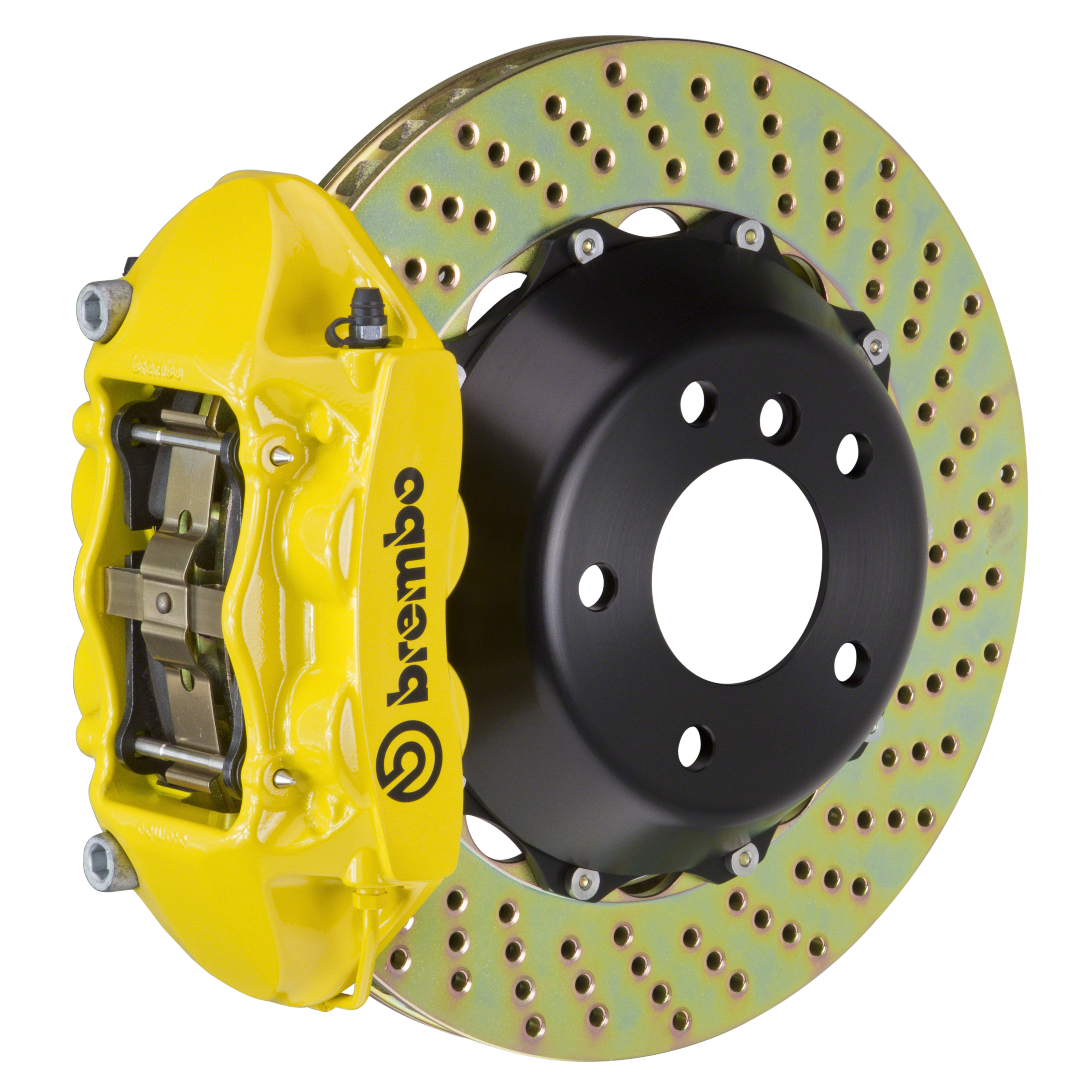 Porsche Brembo GT 380x28 2-Piece Calipers 4 Piston Drilled Rear Big Brake Kit - Yellow Calipers