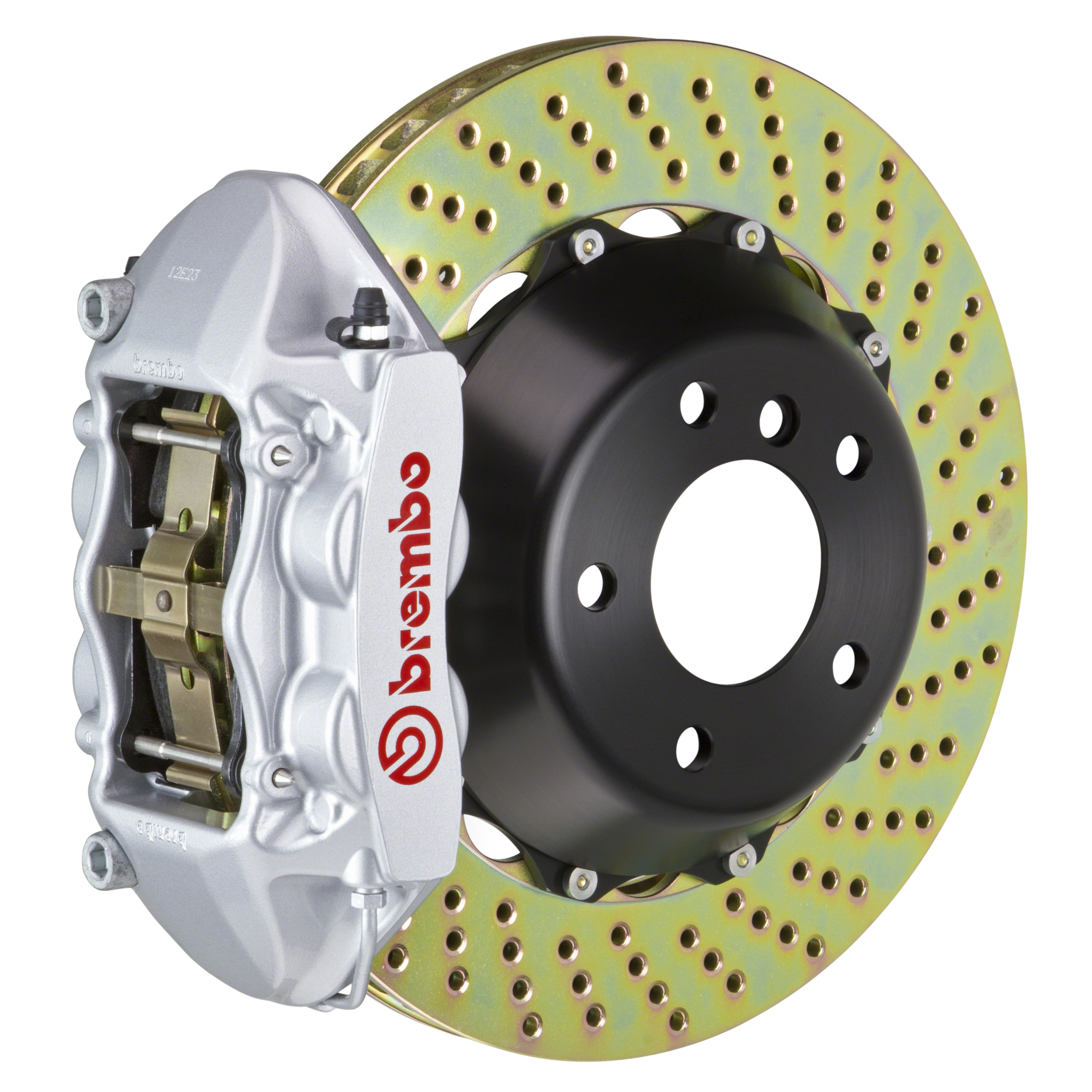 Porsche Brembo GT 380x28 2-Piece Calipers 4 Piston Drilled Rear Big Brake Kit - Silver Calipers