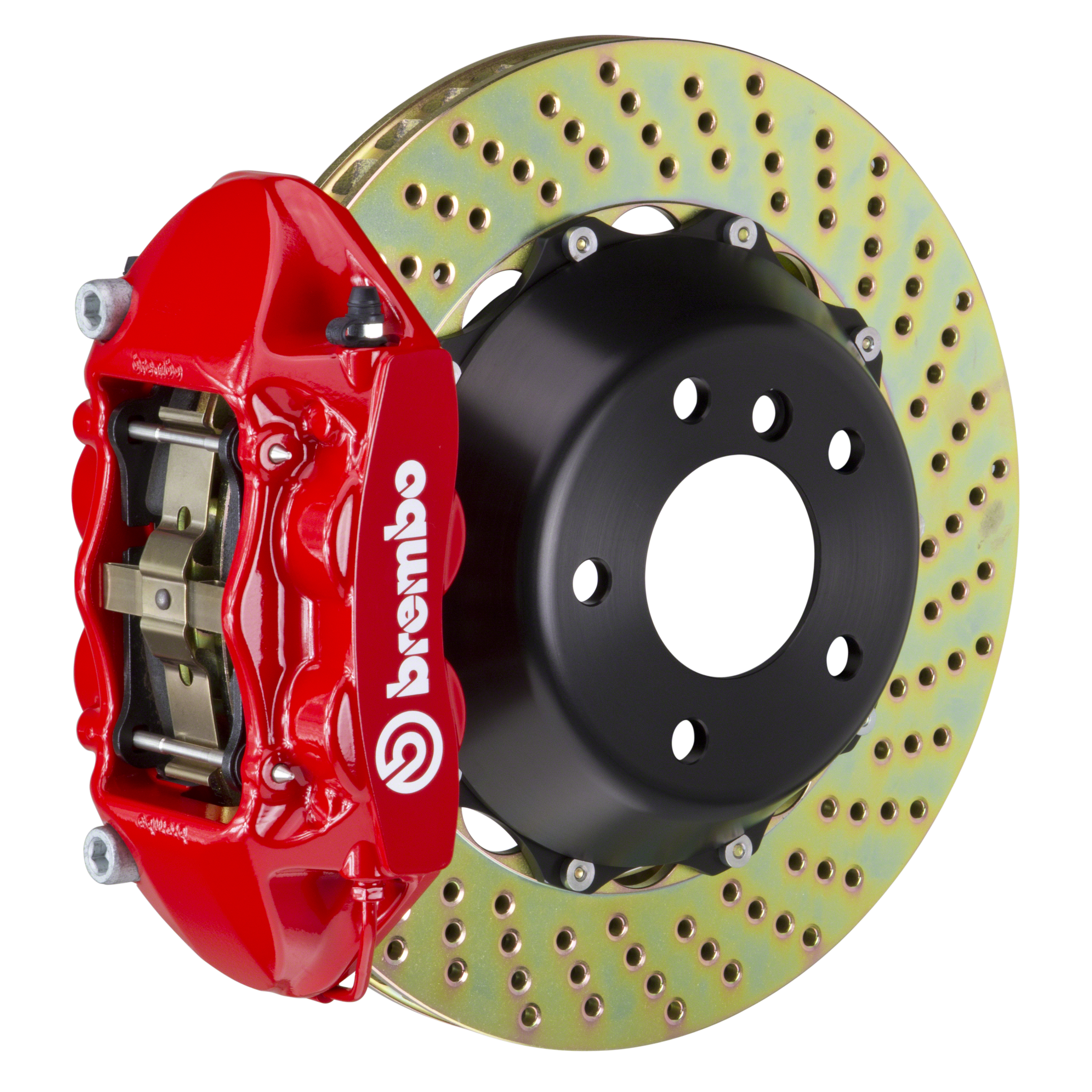 Porsche Brembo GT 380x28 2-Piece Calipers 4 Piston Drilled Rear Big Brake Kit - Red Calipers