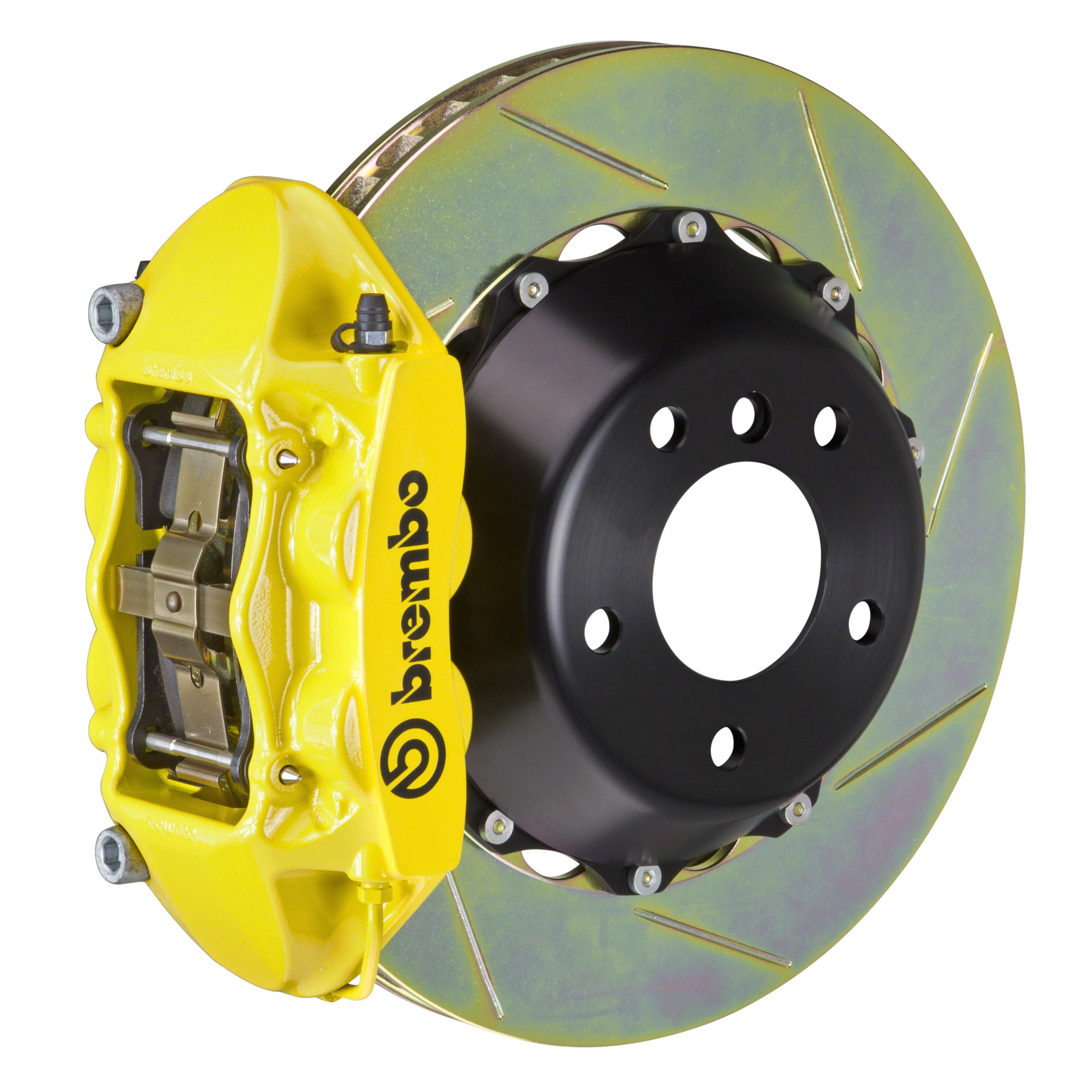 Porsche Brembo GT 345x28 2-Piece Calipers 4 Piston Slotted Rear Big Brake Kit - Yellow Calipers