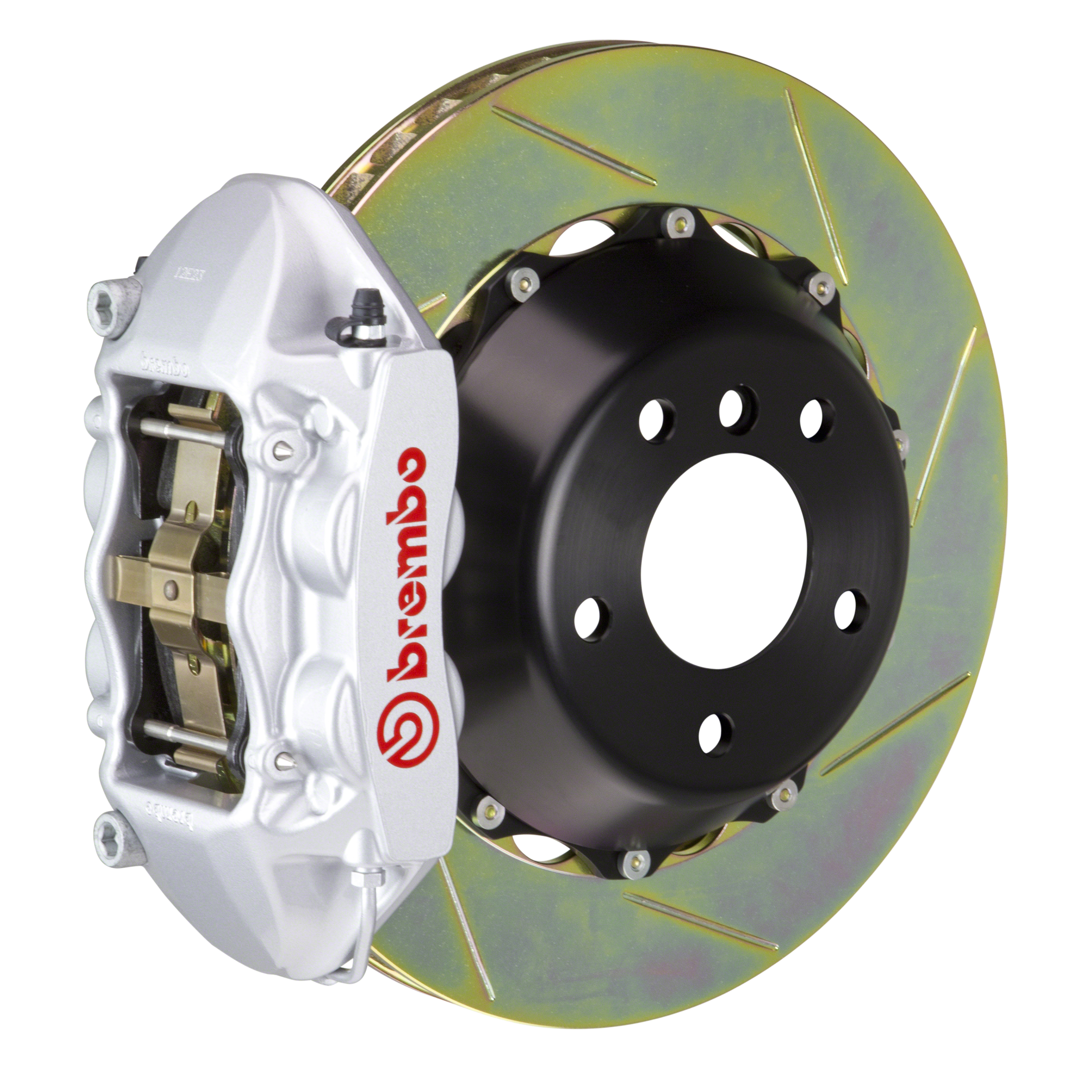 Porsche Brembo GT 345x28 2-Piece Calipers 4 Piston Slotted Rear Big Brake Kit - Silver Calipers