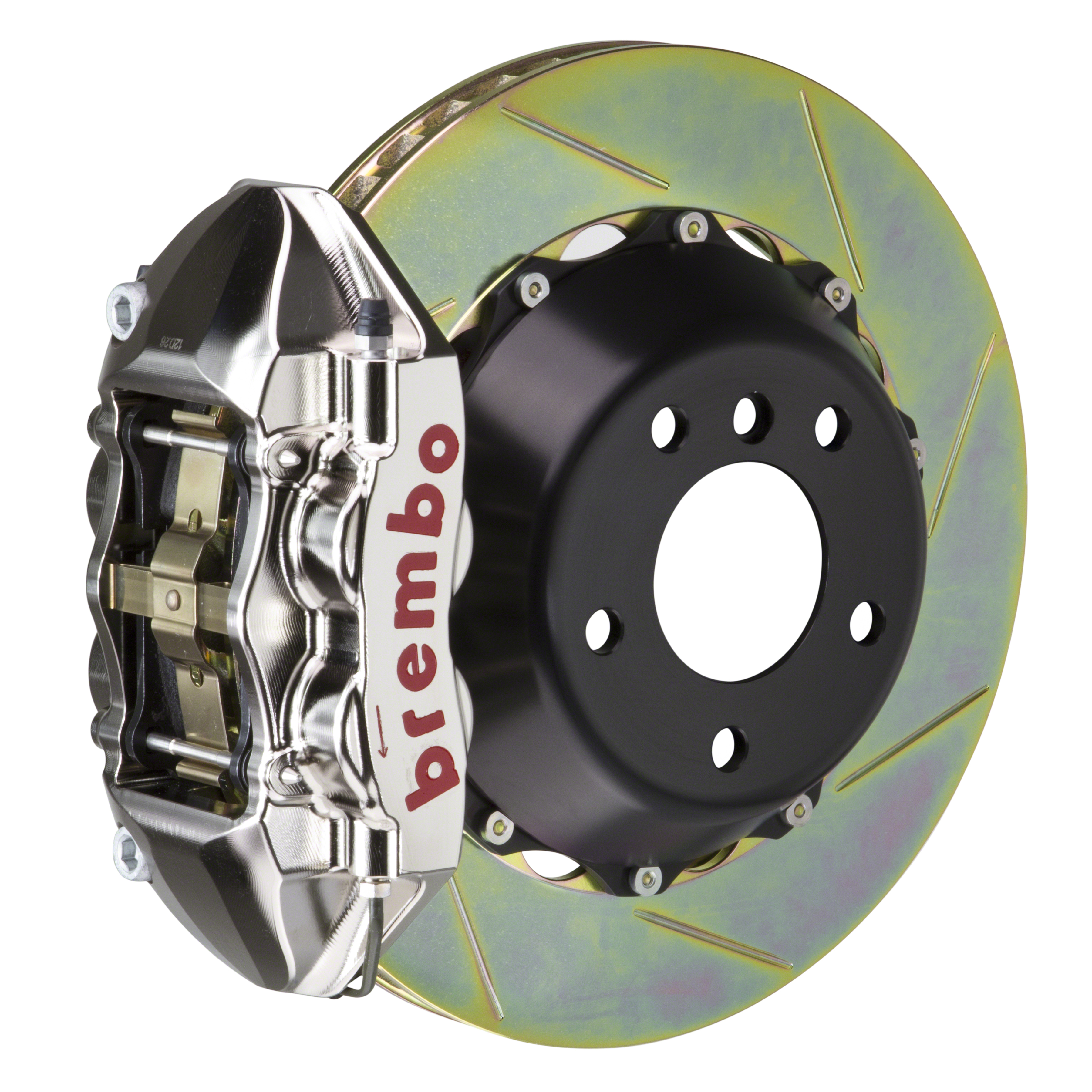 Porsche Brembo GT-R 345x28 2-Piece Calipers 4 Piston Slotted Rear Big Brake Kit - Nickel Plated Calipers