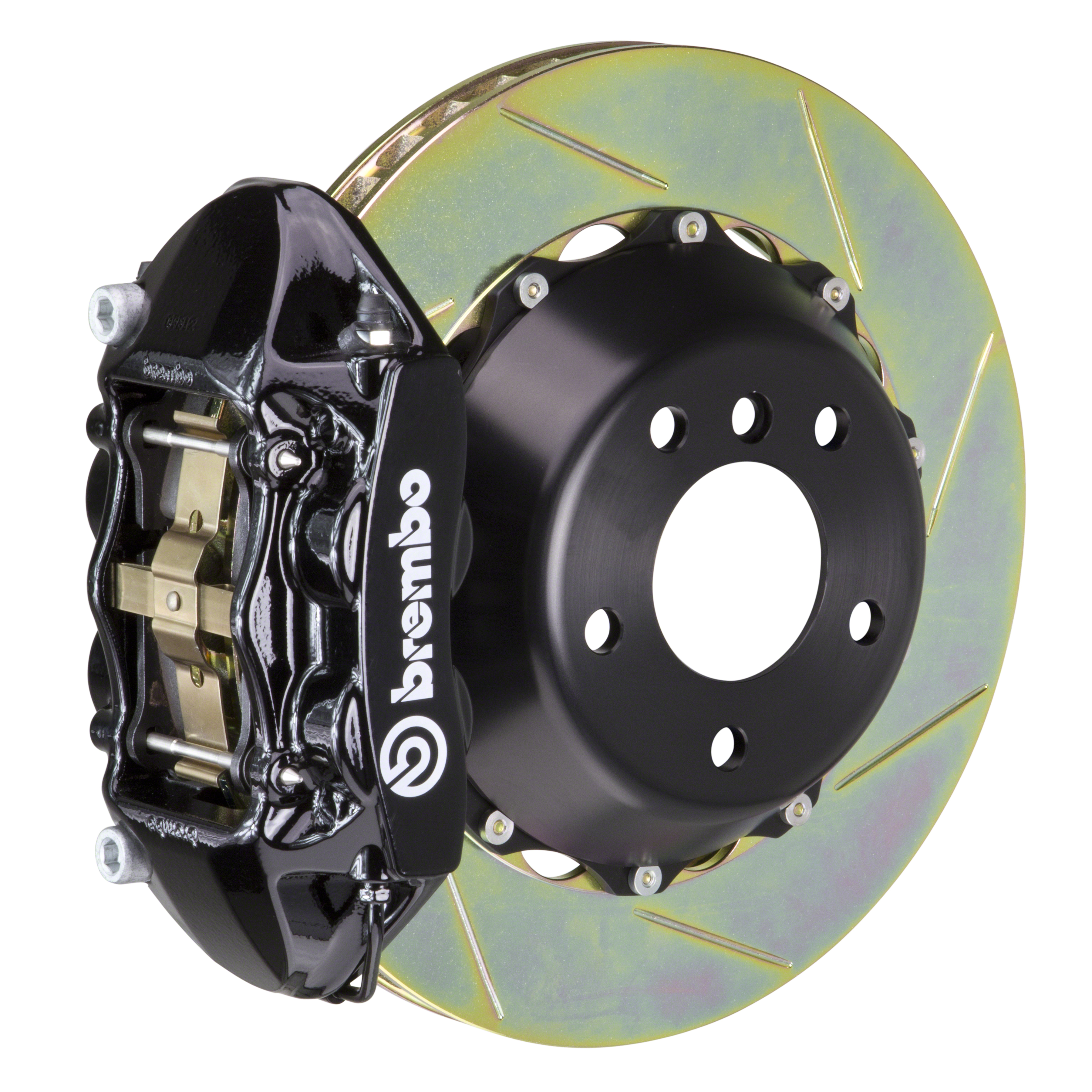 Porsche Brembo GT 380x28 2-Piece Calipers 4 Piston Slotted Rear Big Brake Kit - Black Calipers