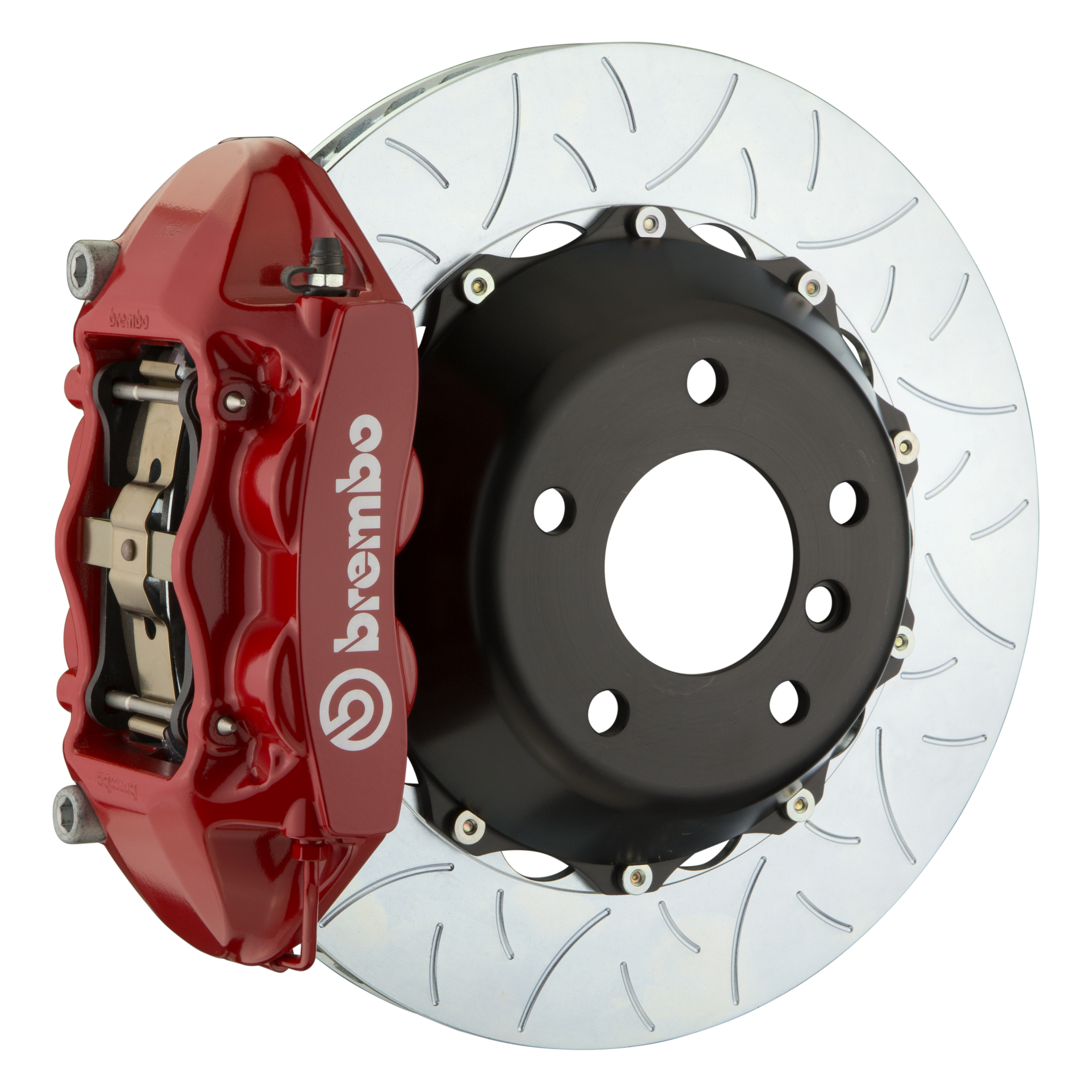 Porsche Brembo GT 345x28 2-Piece Calipers 4 Piston Slotted Type-3 Rear Big Brake Kit - Red Calipers