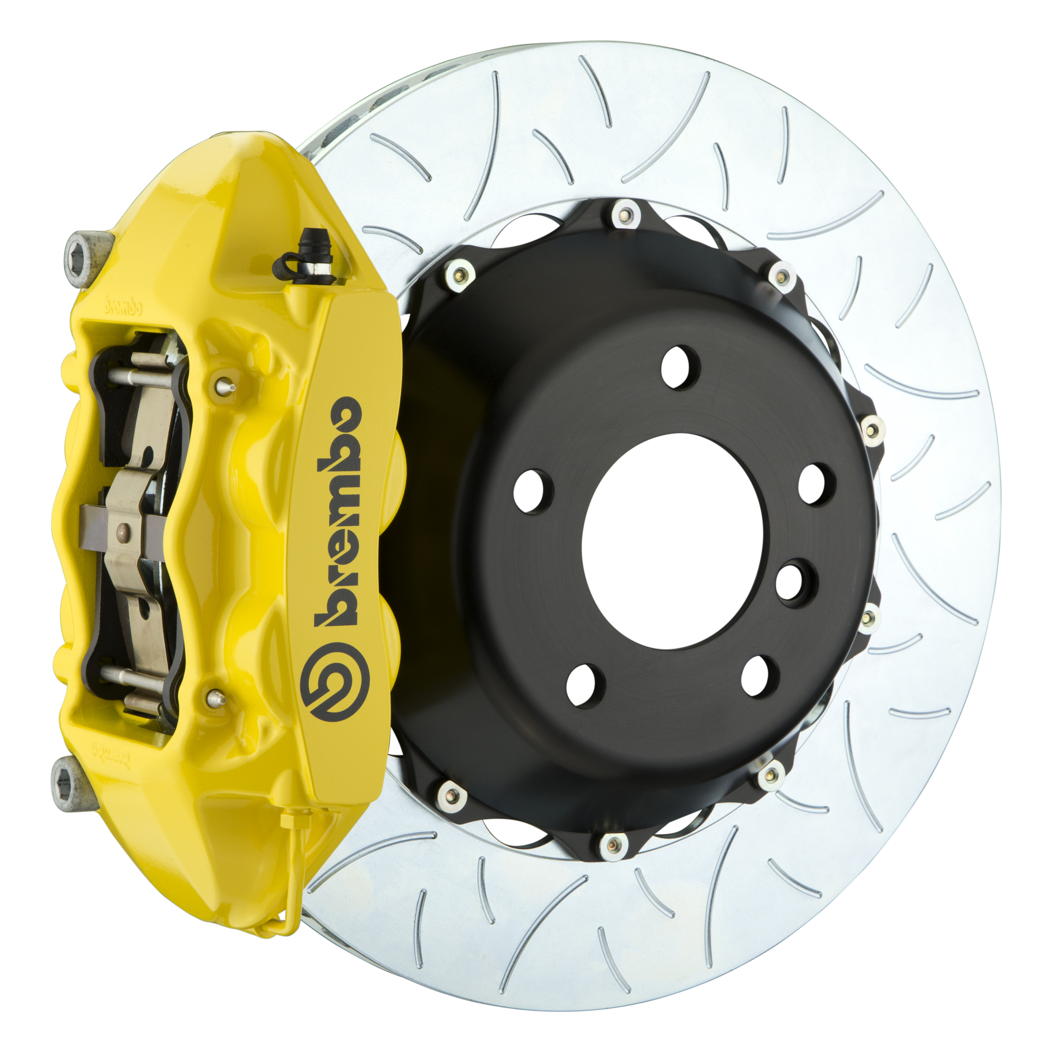 Porsche Brembo GT 345x28 2-Piece Calipers 4 Piston Slotted Type-3 Rear Big Brake Kit - Yellow Calipers
