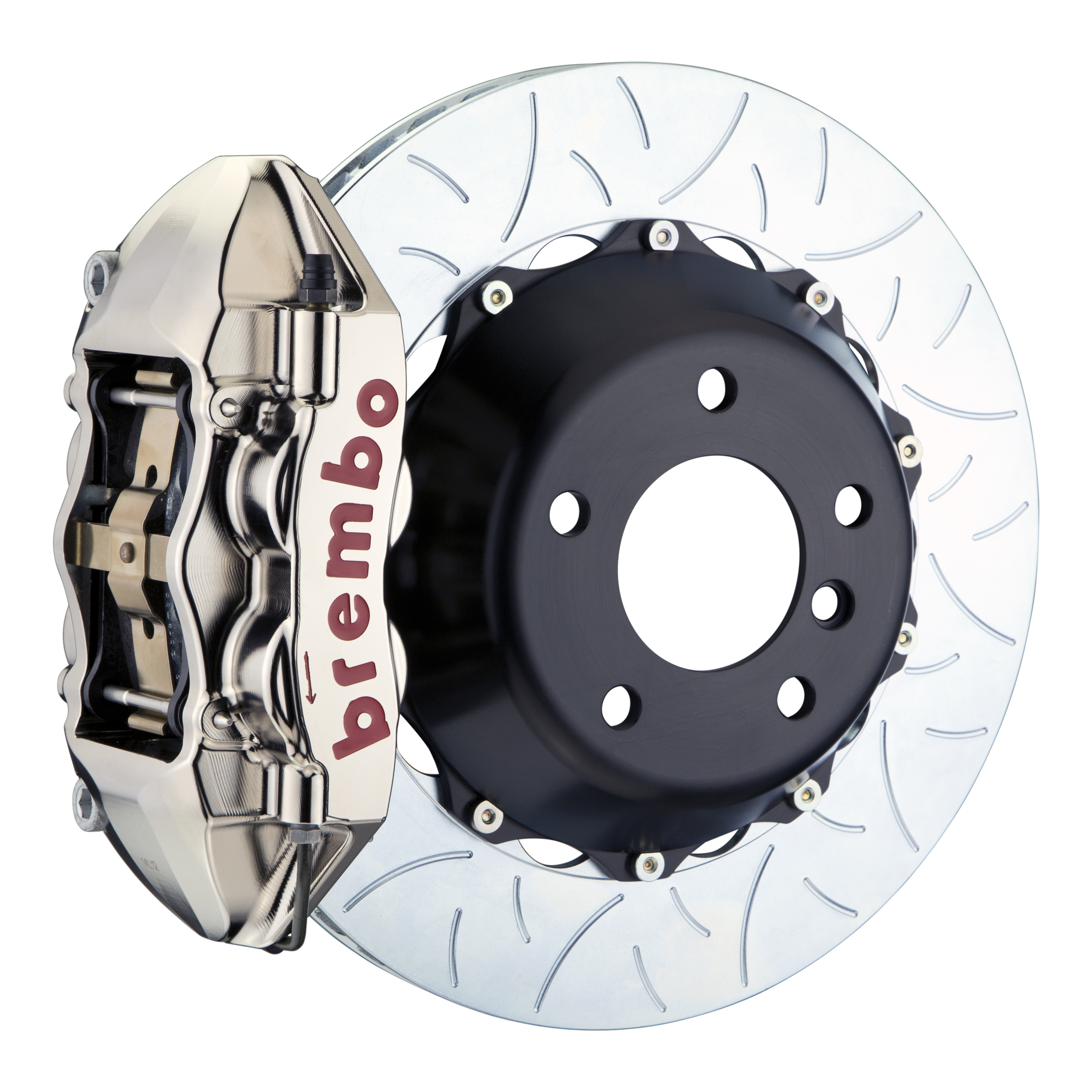 Porsche Brembo GT-R 345x28 2-Piece Calipers 4 Piston Slotted Type-3 Rear Big Brake Kit - Nickel Plated Calipers