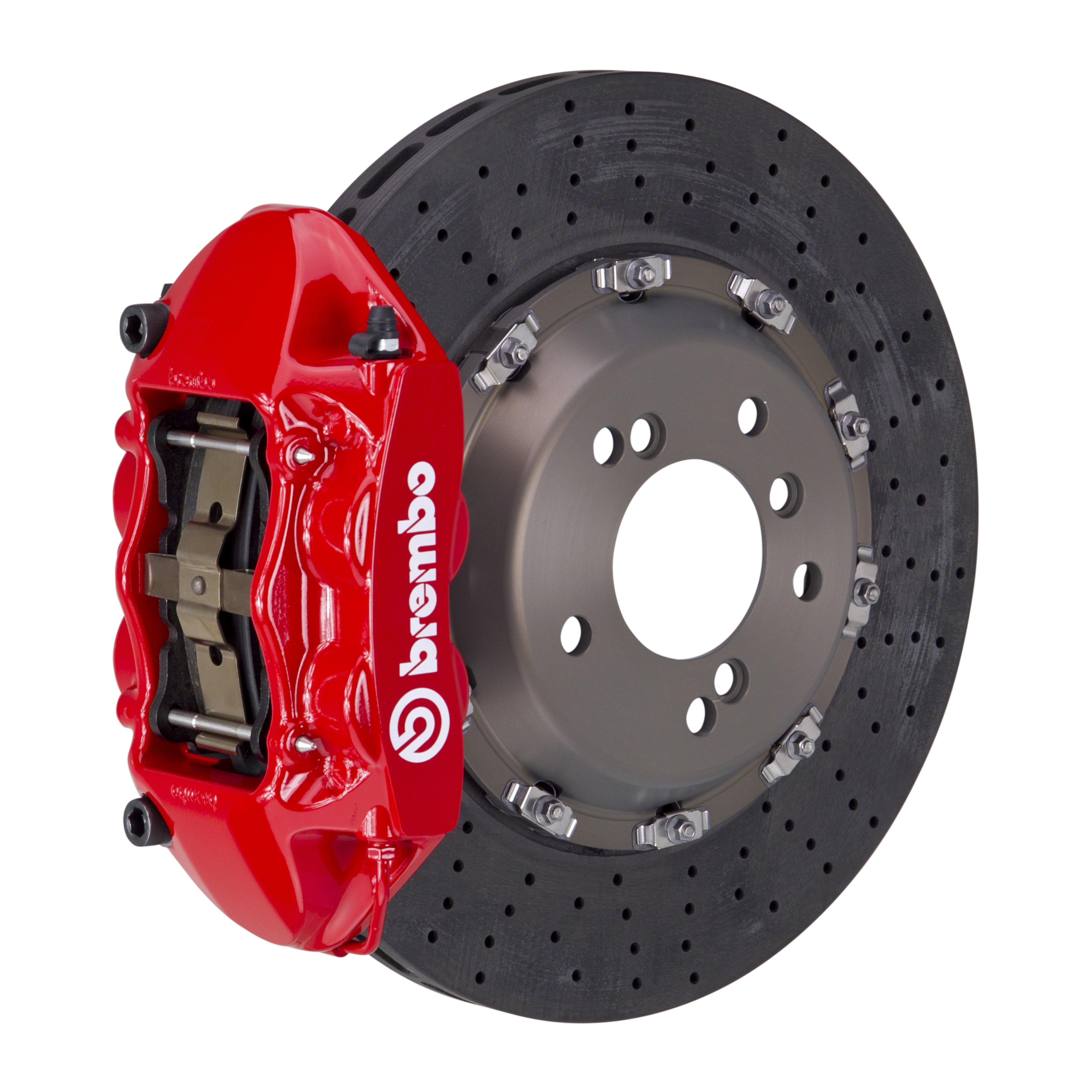 Porsche Brembo GT CCM-R 360x28 CCM-RCalipers 4 Piston Drilled Rear Big Brake Kit - Red Calipers