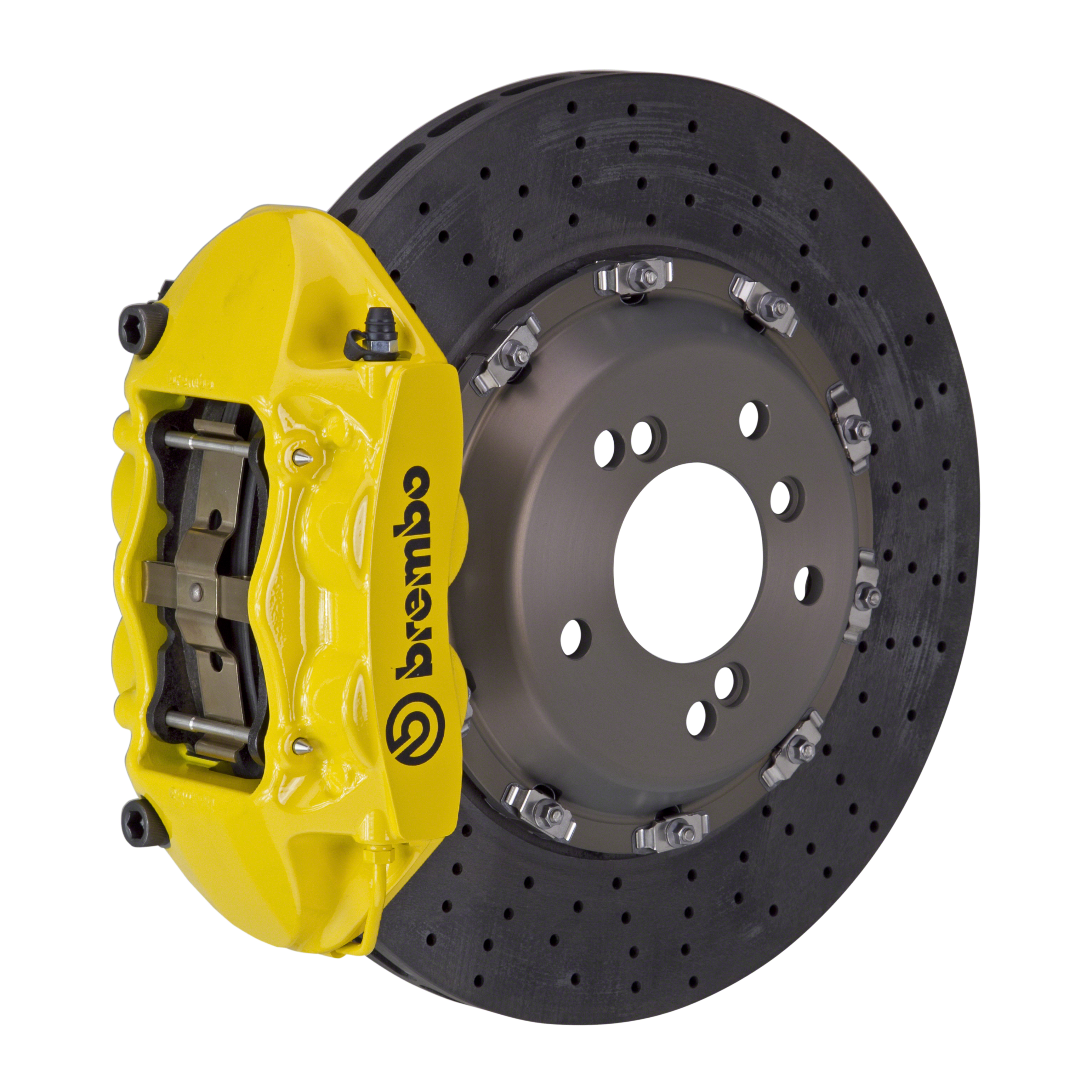 Porsche Brembo GT CCM-R 360x28 CCM-RCalipers 4 Piston Drilled Rear Big Brake Kit - Yellow Calipers