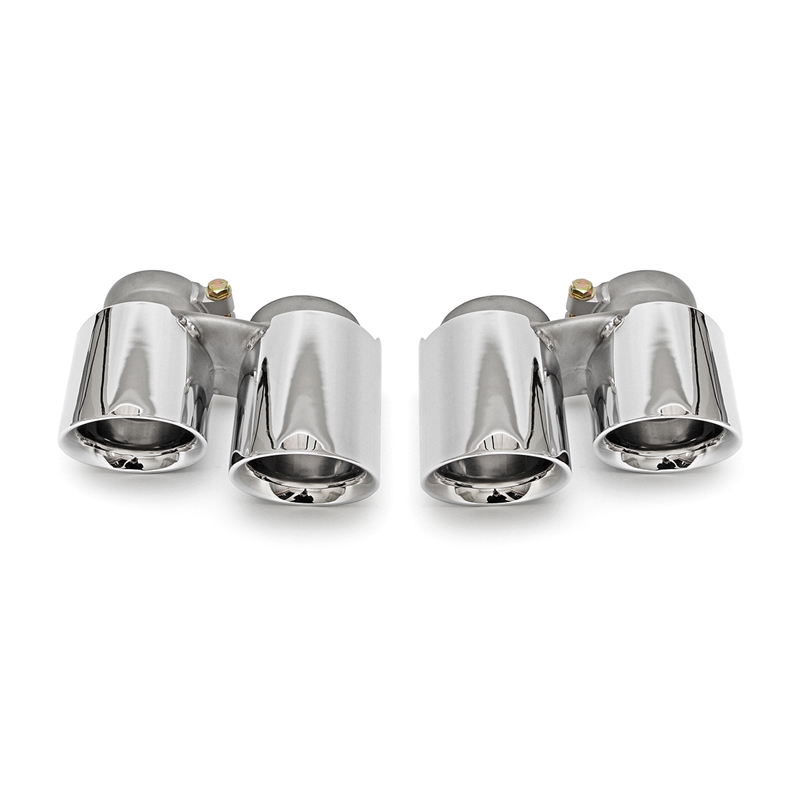 Porsche 991 Carrera Deluxe Quad-Style Tips (Dual-Inlet/PSE) -Polished Chrome