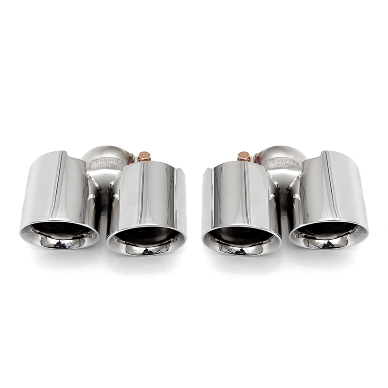 Porsche 997 Carrera Deluxe Quad Style Tips - Polished Chrome