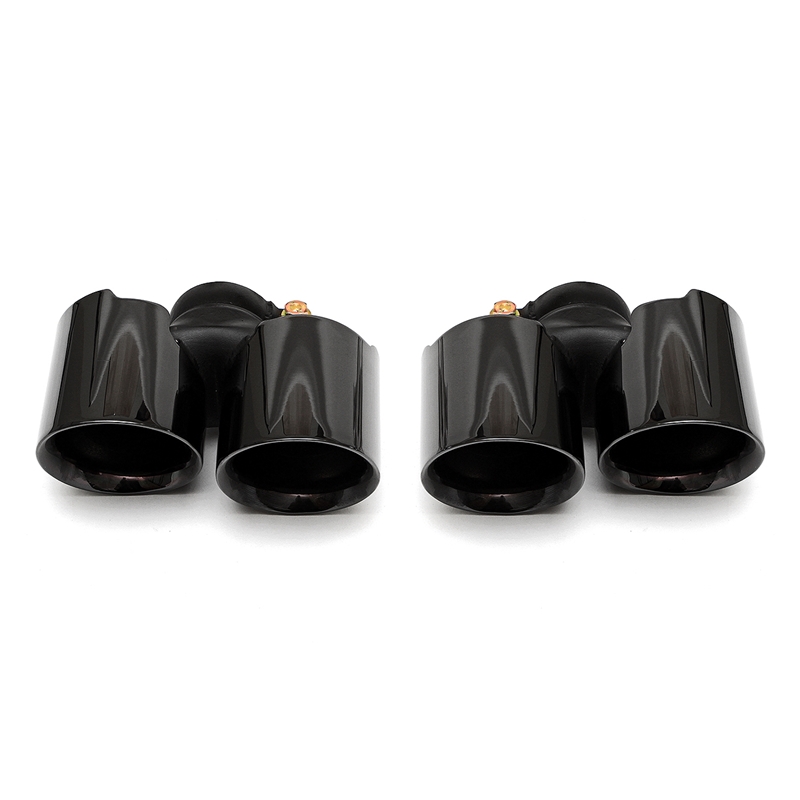 Porsche 997 Carrera Deluxe Quad Style Tips - Black Chrome (Carrera S)